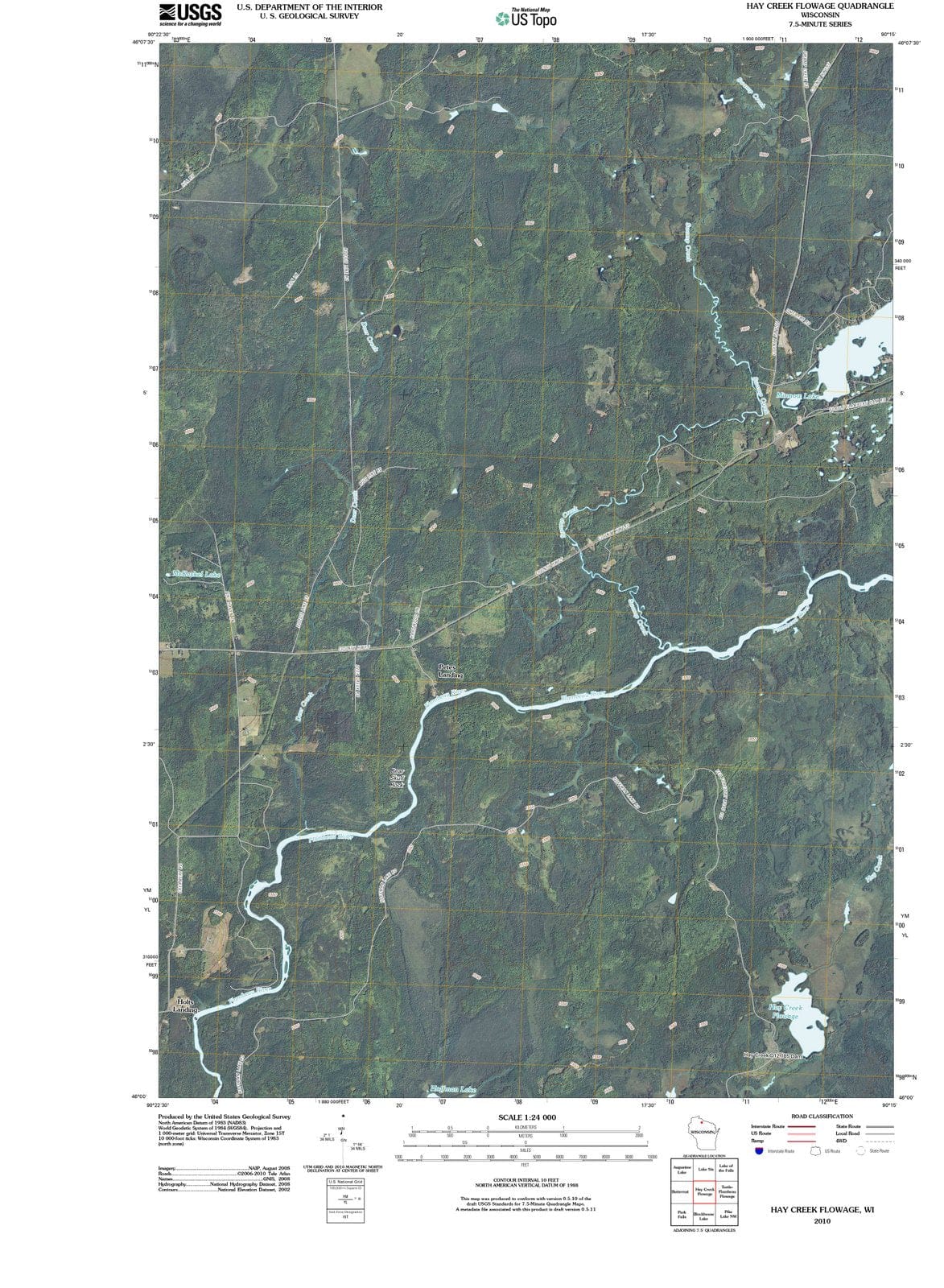2010 Hay Creek Flowage, WI - Wisconsin - USGS Topographic Map