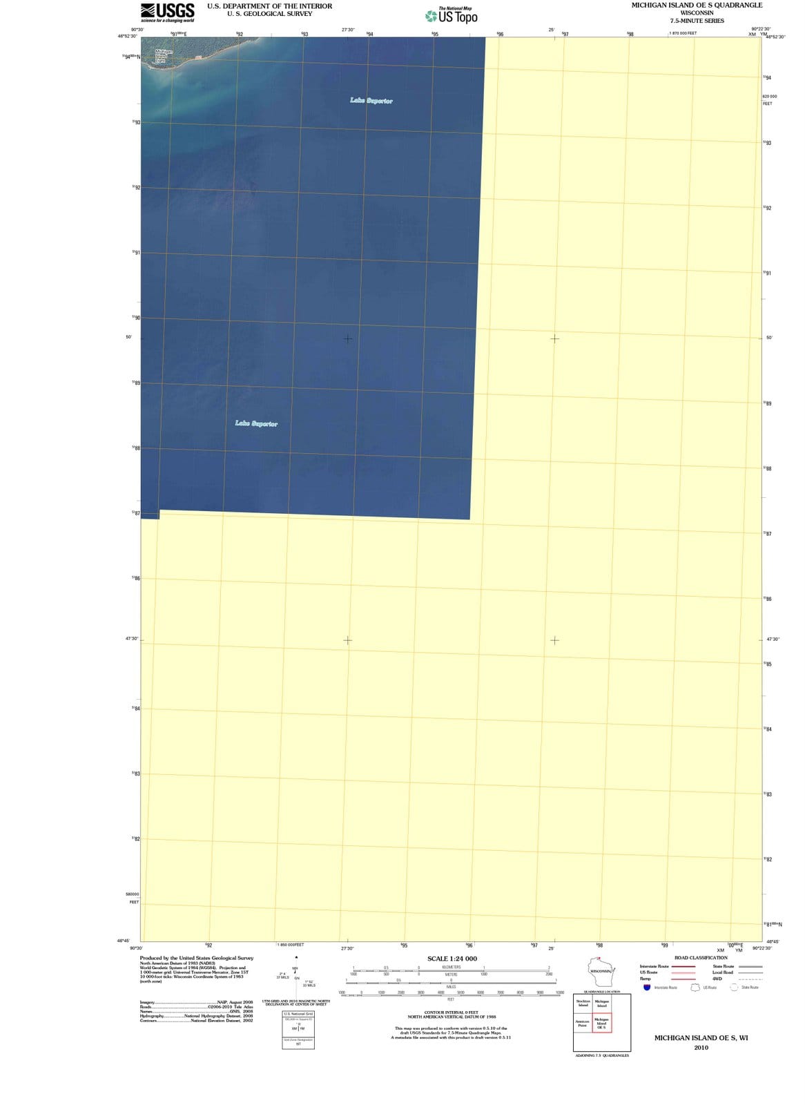2010 Michigan Island OE S, WI - Wisconsin - USGS Topographic Map