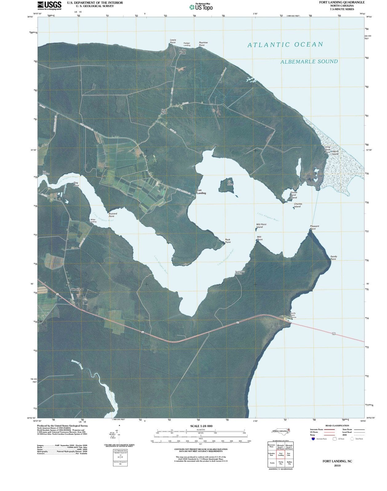 2010 Fort Landing, NC - North Carolina - USGS Topographic Map