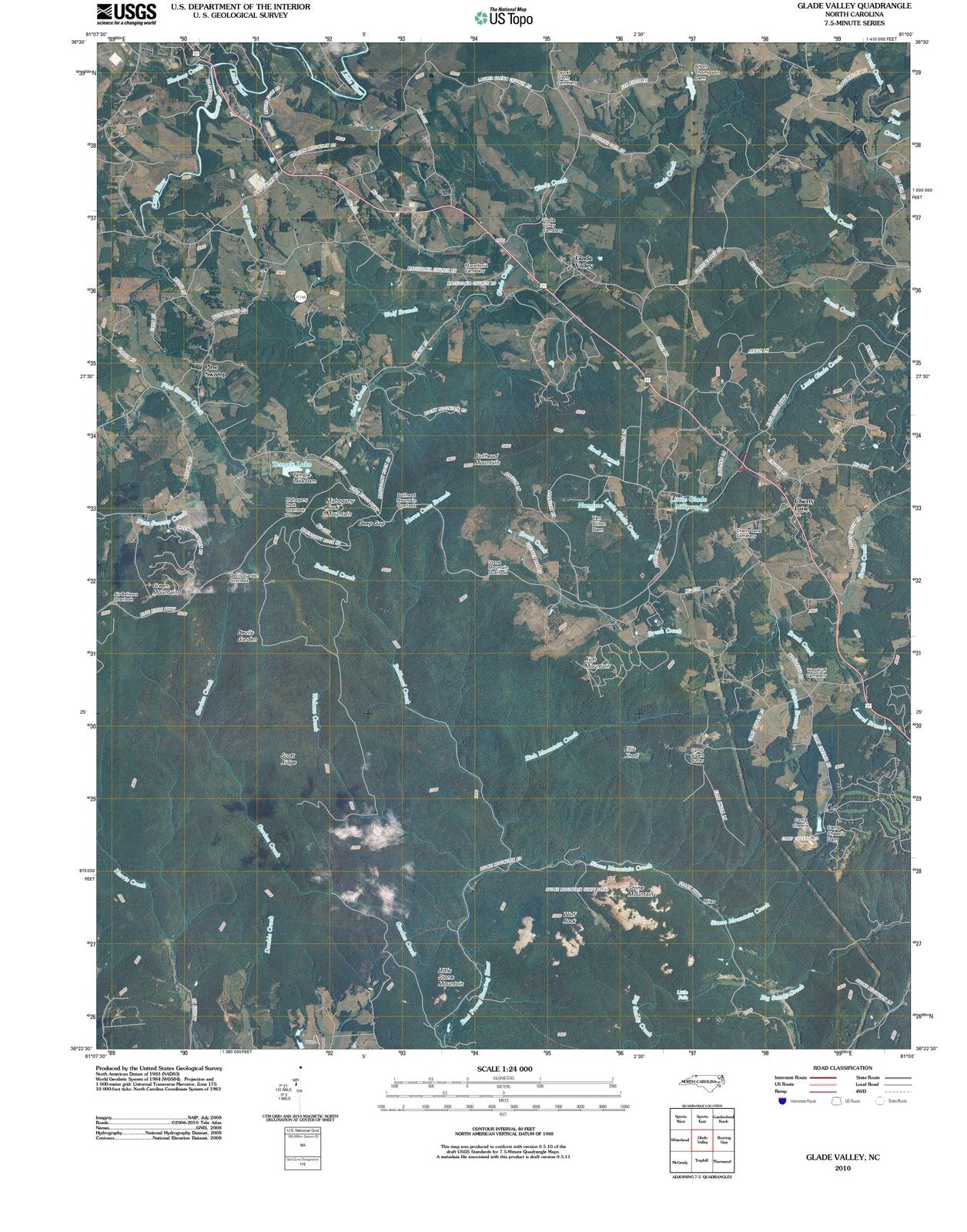 2010 Glade Valley, NC - North Carolina - USGS Topographic Map