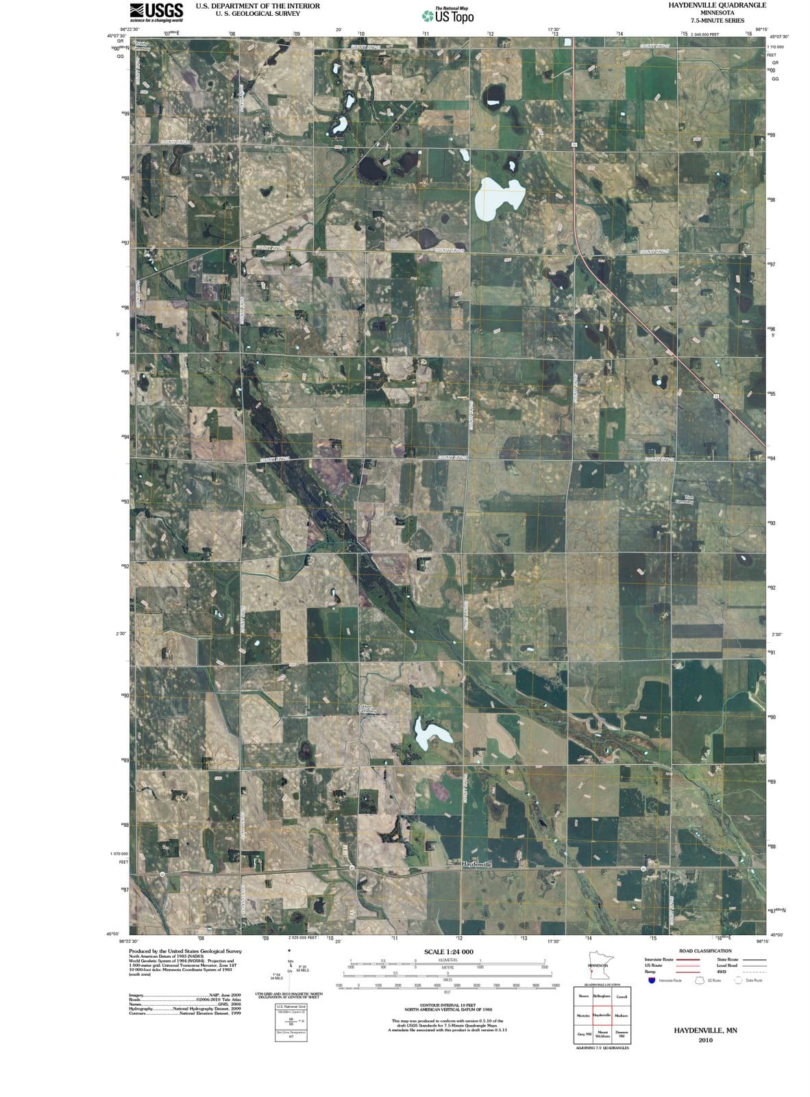 2010 Haydenville, MN - Minnesota - USGS Topographic Map