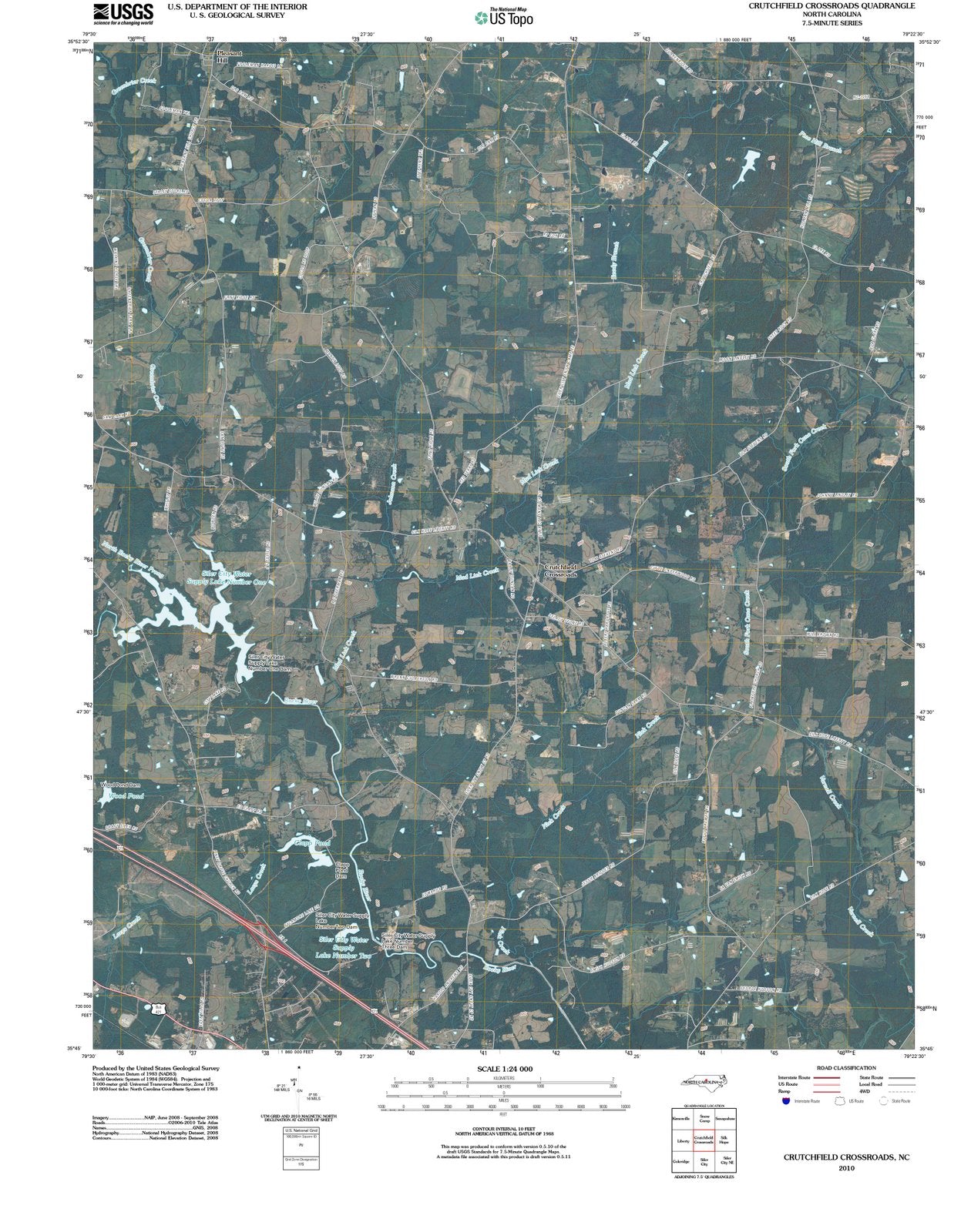 2010 Crutchfield Crossroads, NC - North Carolina - USGS Topographic Map