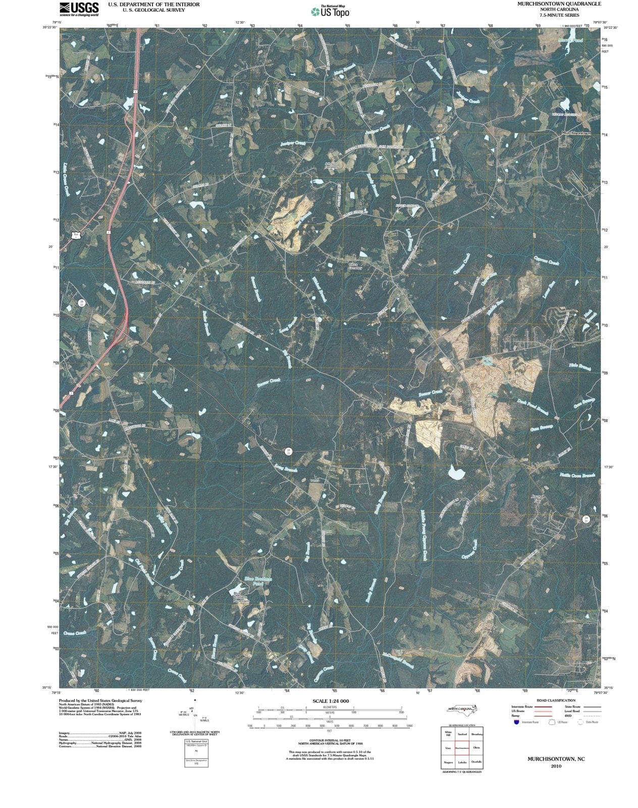 2010 Murchisontown, NC - North Carolina - USGS Topographic Map