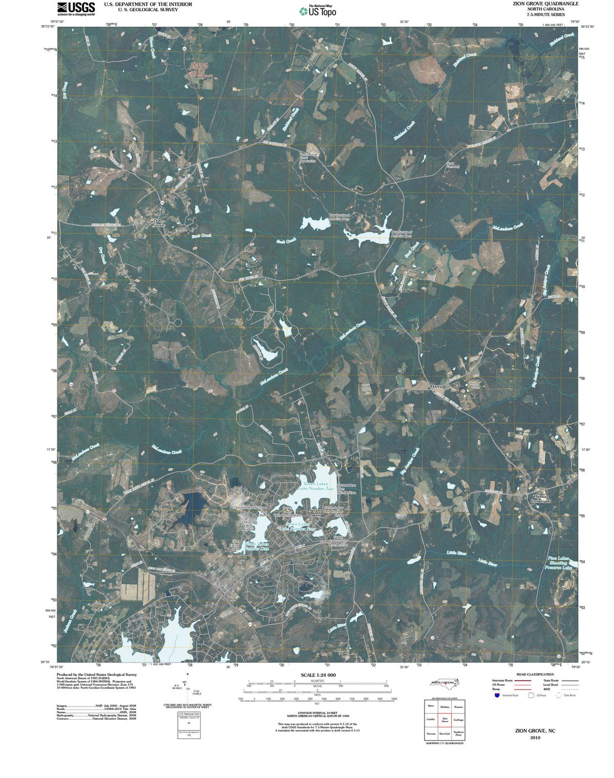 2010 Zion Grove, NC - North Carolina - USGS Topographic Map