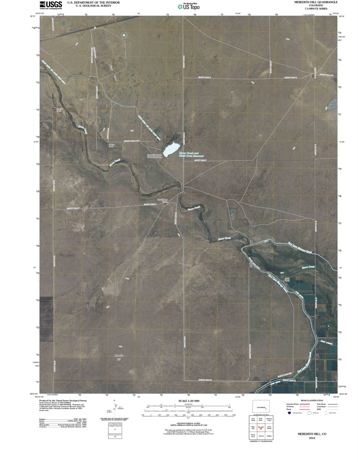 2010 Meredith Hill, CO - Colorado - USGS Topographic Map