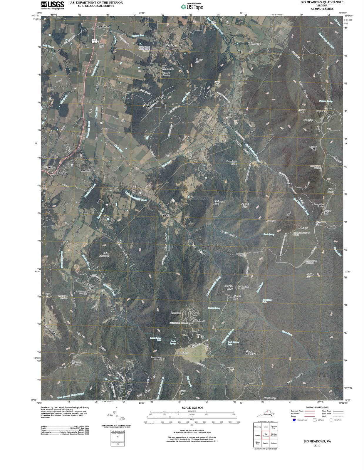 2010 Big Meadows, VA - Virginia - USGS Topographic Map