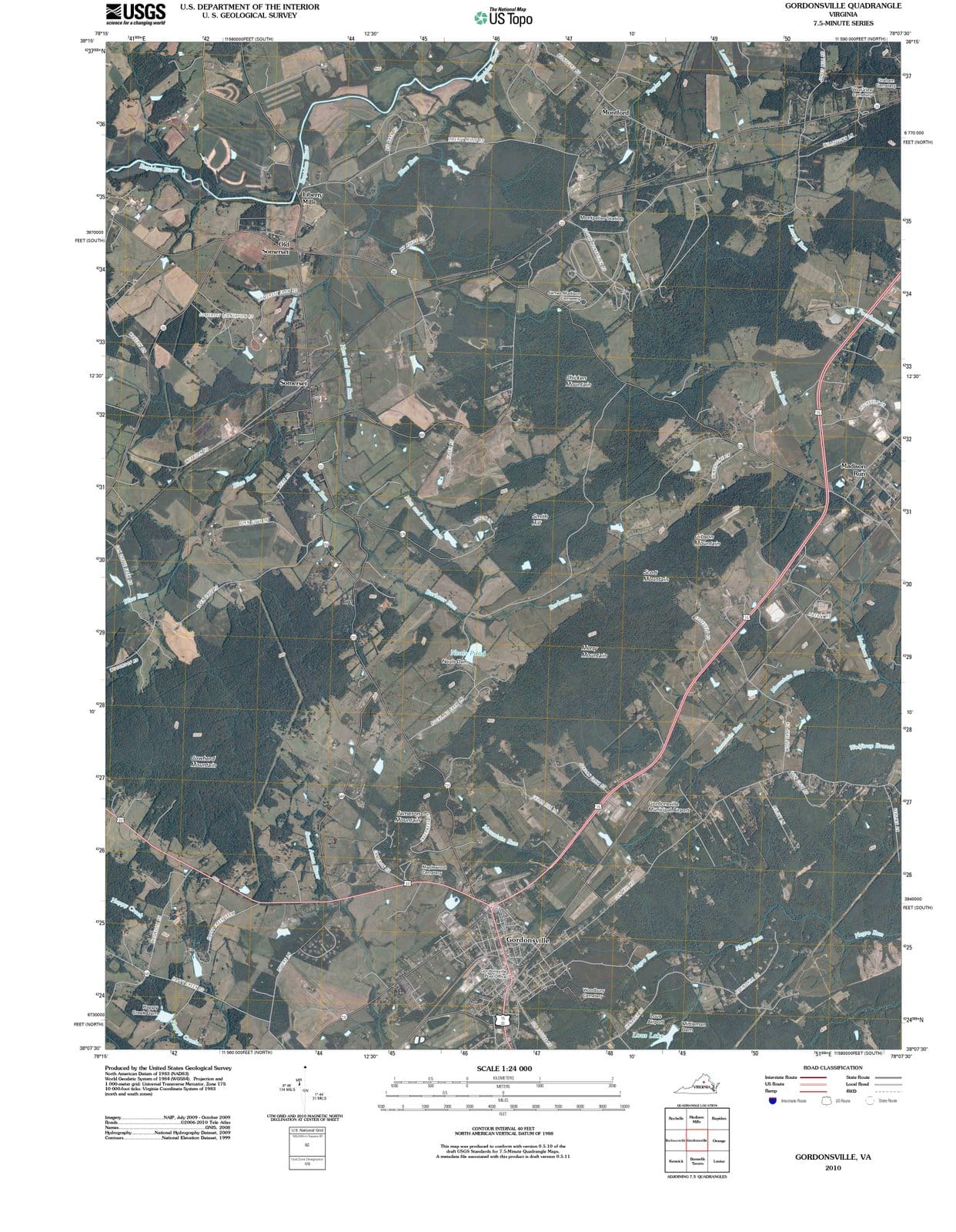 2010 Gordonsville, VA - Virginia - USGS Topographic Map