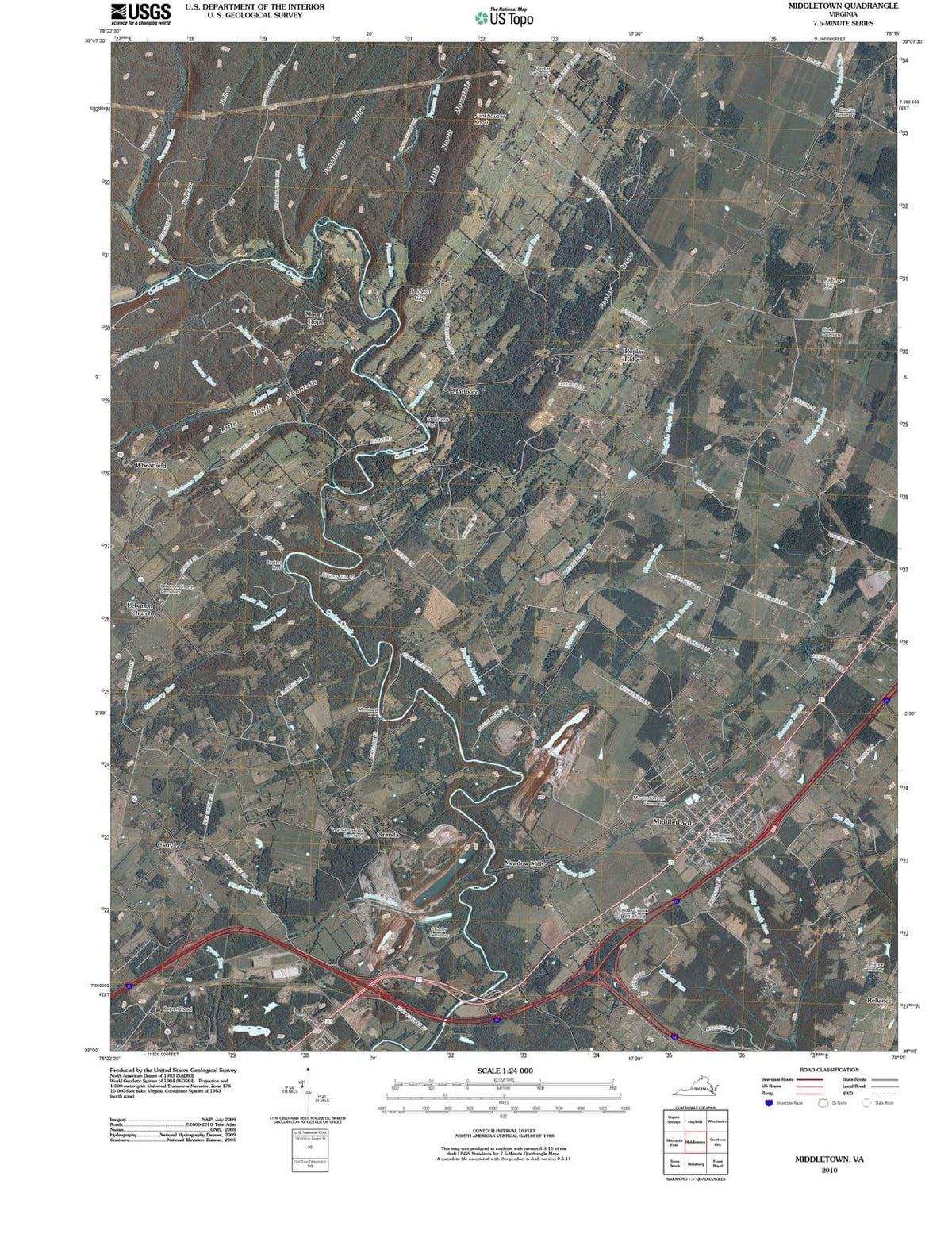 2010 Middletown, VA - Virginia - USGS Topographic Map