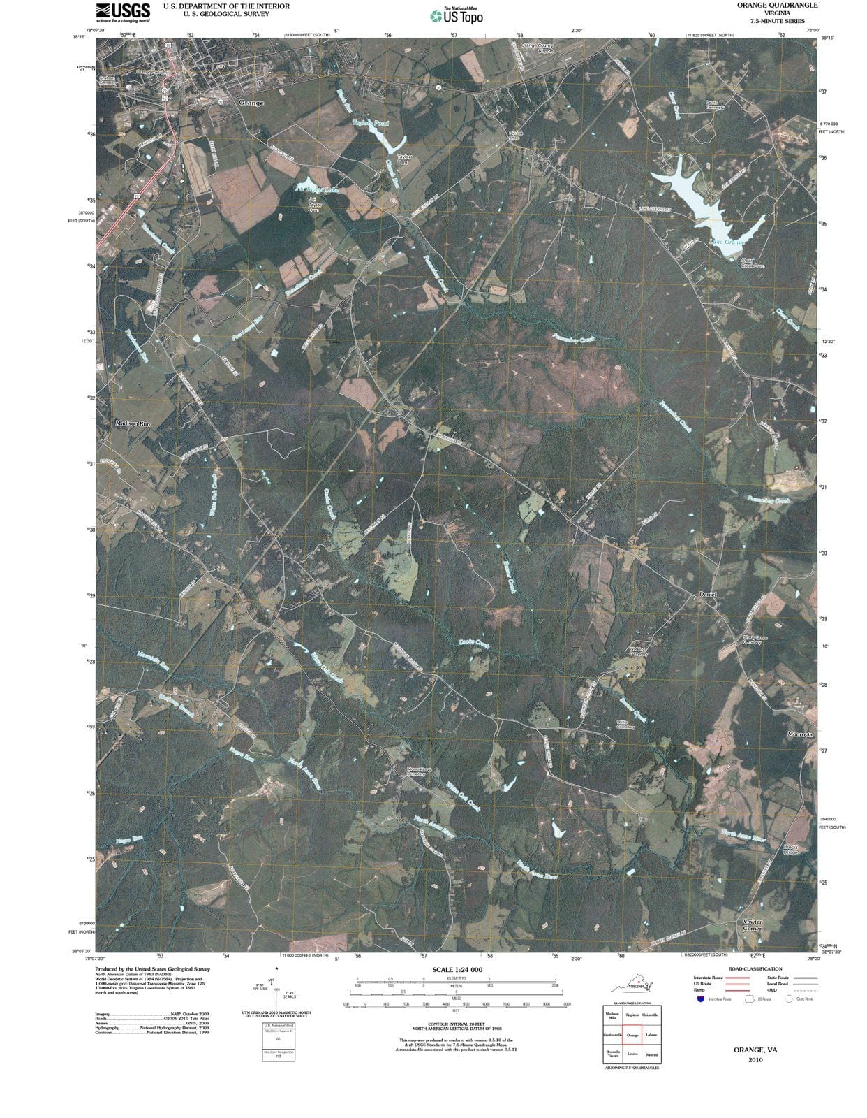 2010 Orange, VA - Virginia - USGS Topographic Map