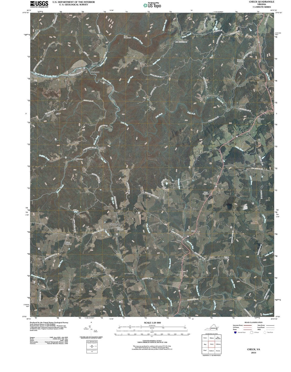 2010 Check, VA - Virginia - USGS Topographic Map