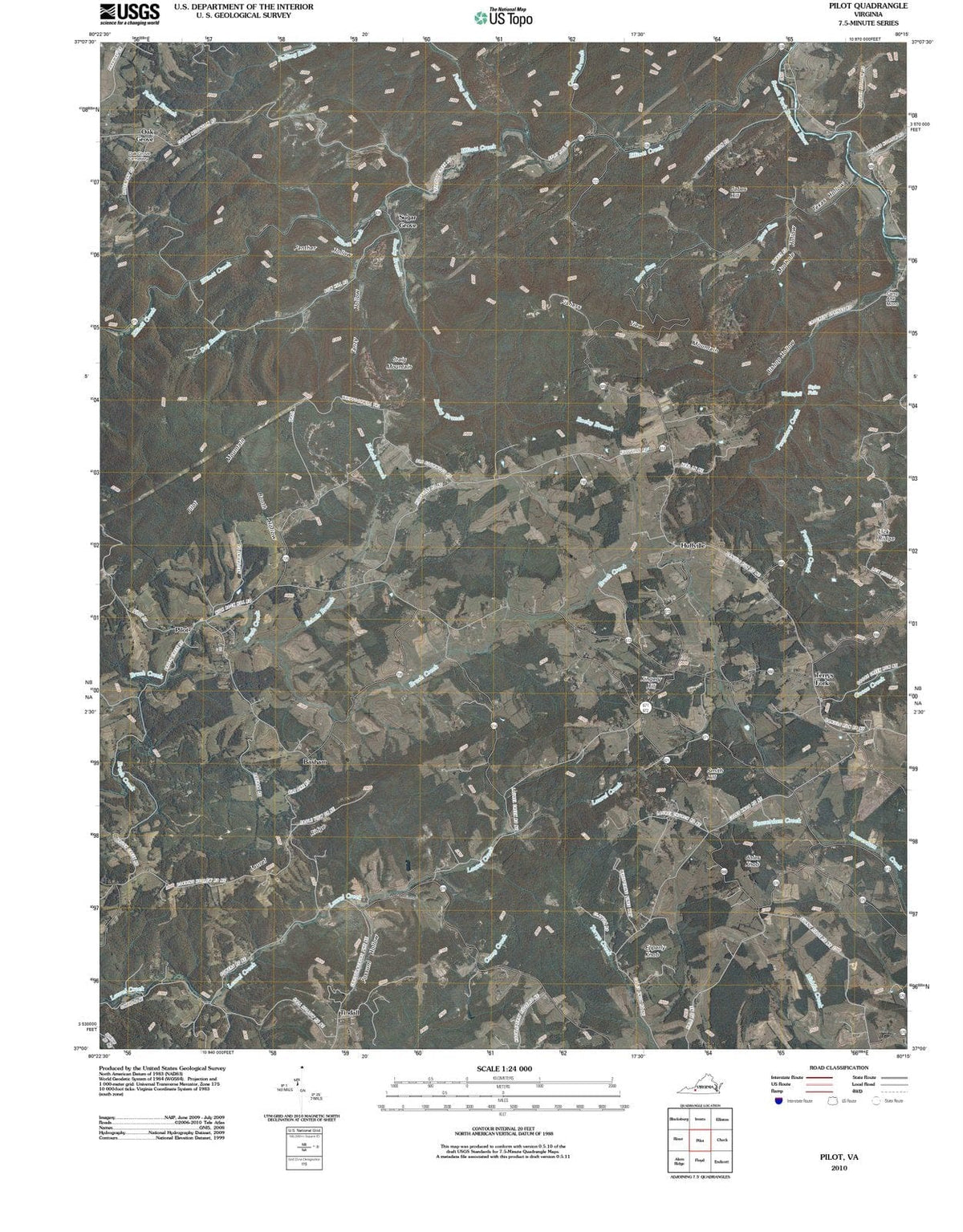 2010 Pilot, VA - Virginia - USGS Topographic Map