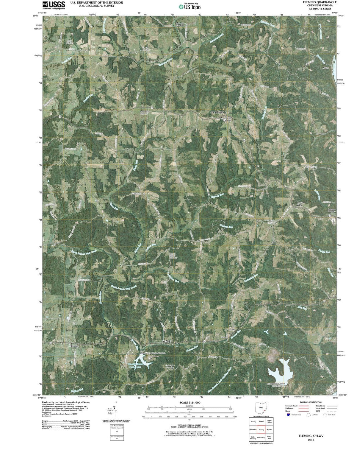 2010 Fleming, OH - Ohio - USGS Topographic Map