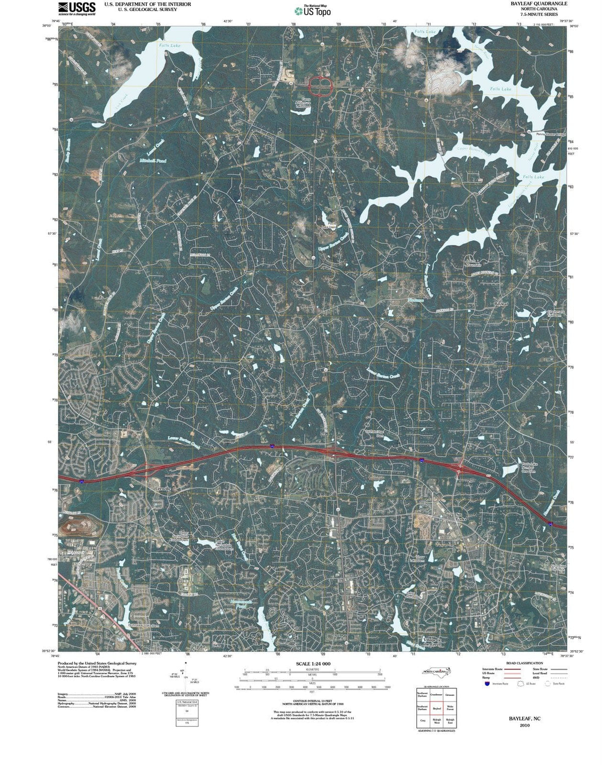 2010 Bayleaf, NC - North Carolina - USGS Topographic Map
