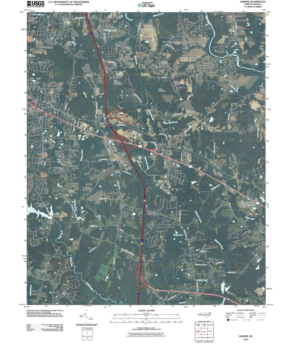 2010 Garner, NC - North Carolina - USGS Topographic Map