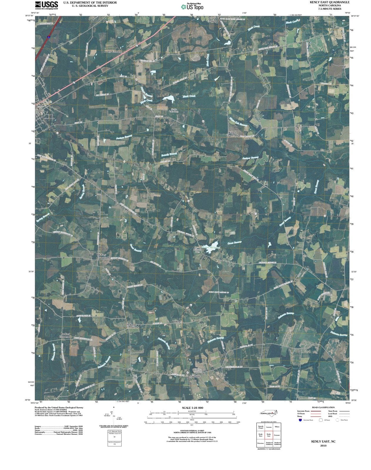 2010 Kenly East, NC - North Carolina - USGS Topographic Map