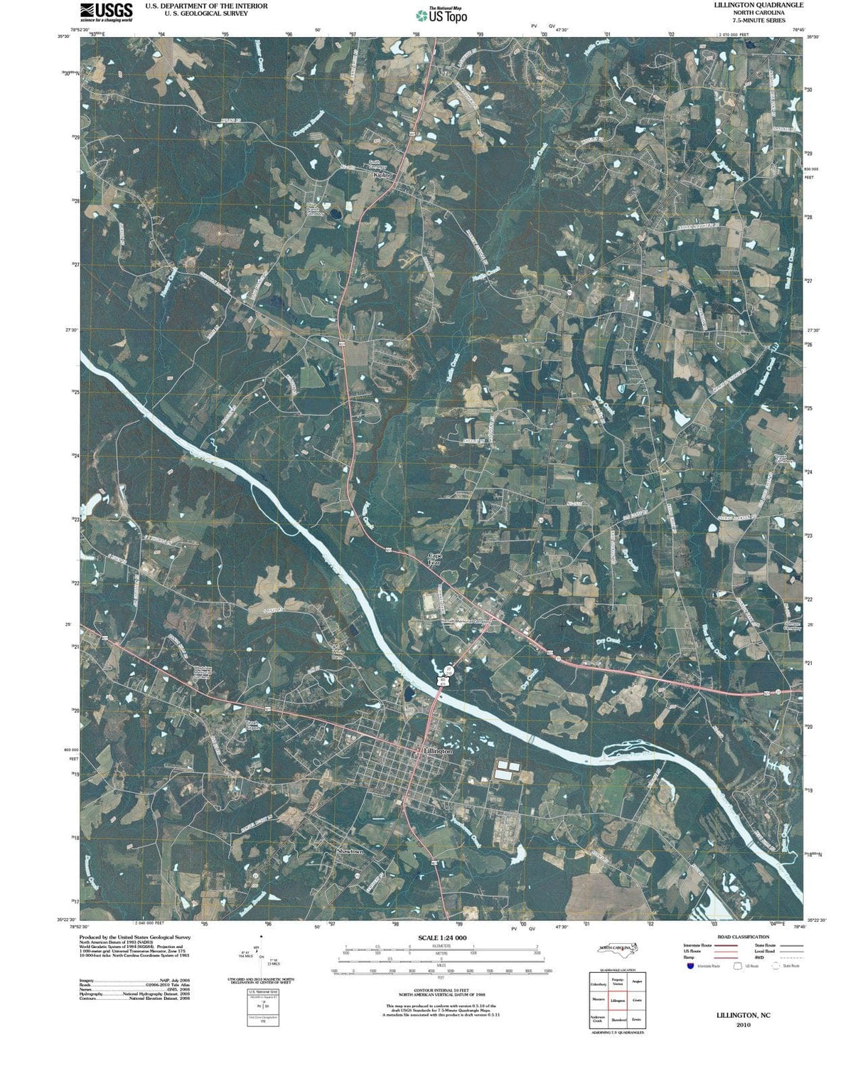 2010 Lillington, NC - North Carolina - USGS Topographic Map