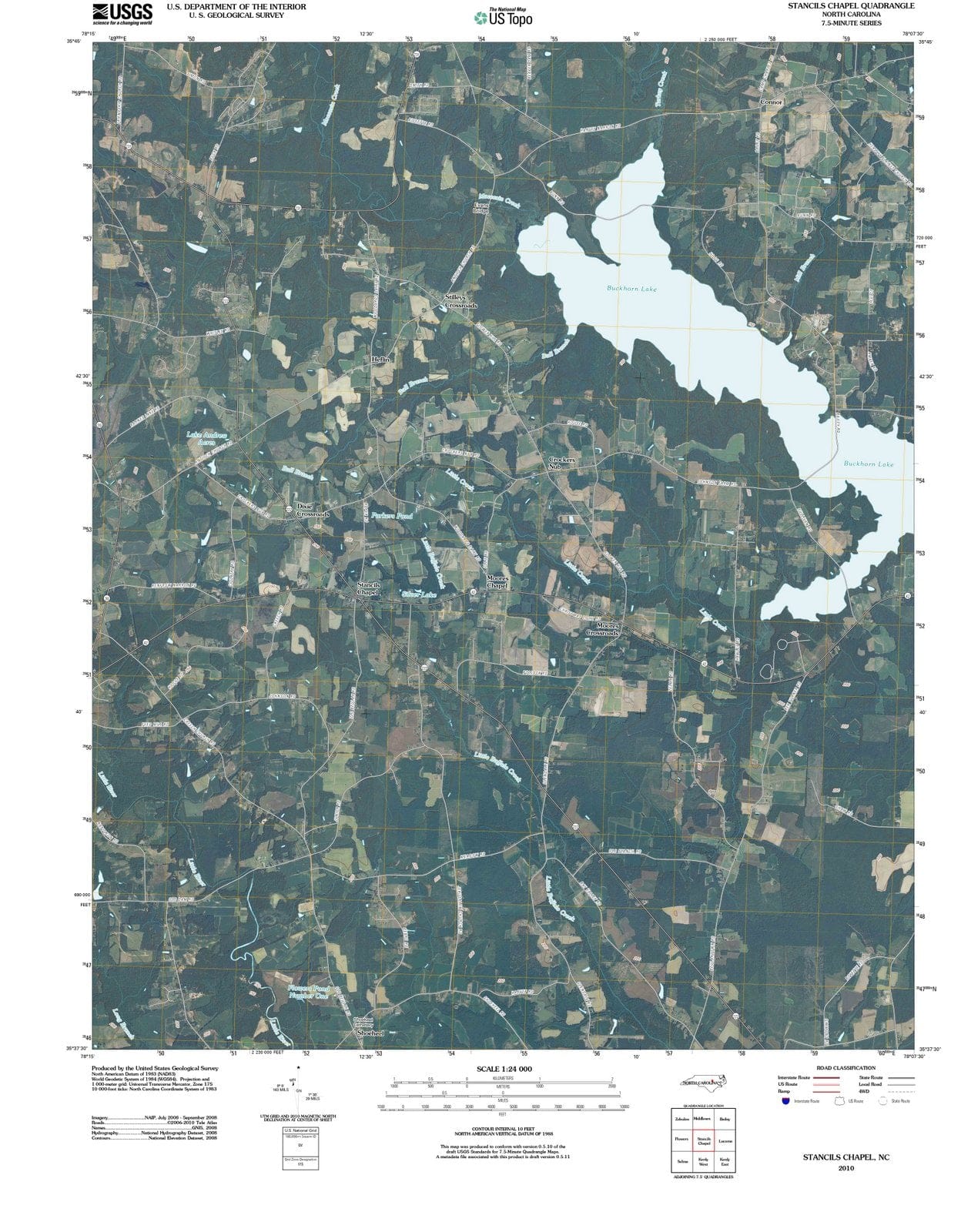 2010 Stancils Chapel, NC - North Carolina - USGS Topographic Map
