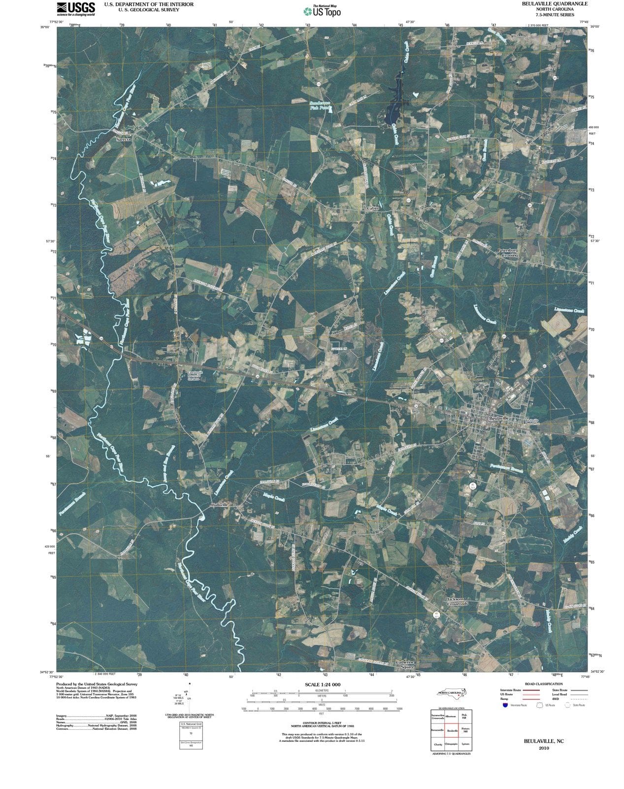 2010 Beulaville, NC - North Carolina - USGS Topographic Map