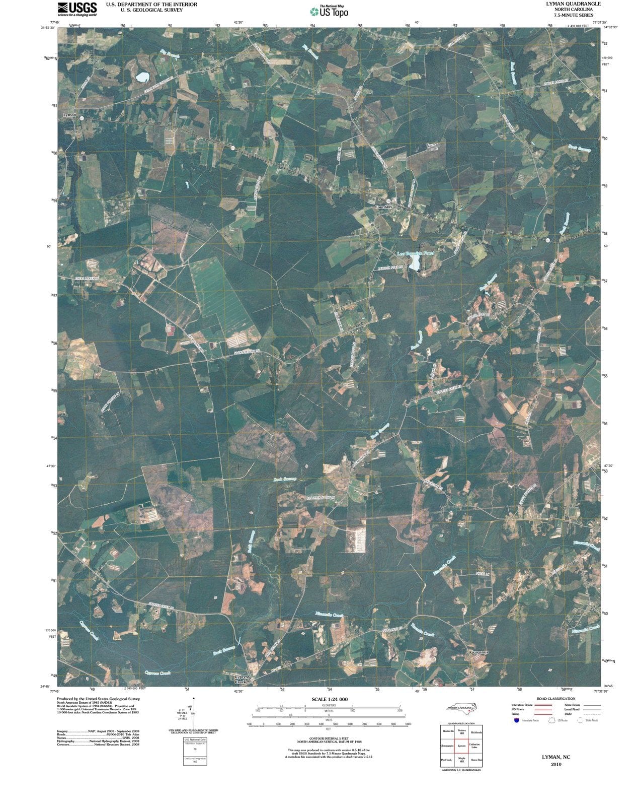 2010 Lyman, NC - North Carolina - USGS Topographic Map