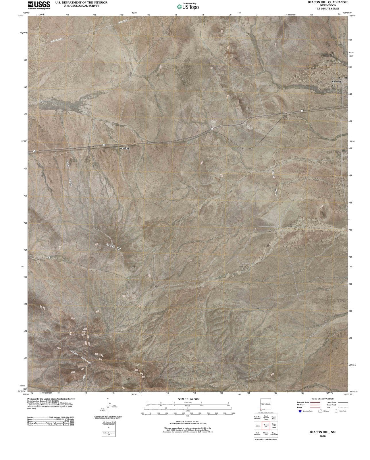 2010 Beacon Hill, NM - New Mexico - USGS Topographic Map