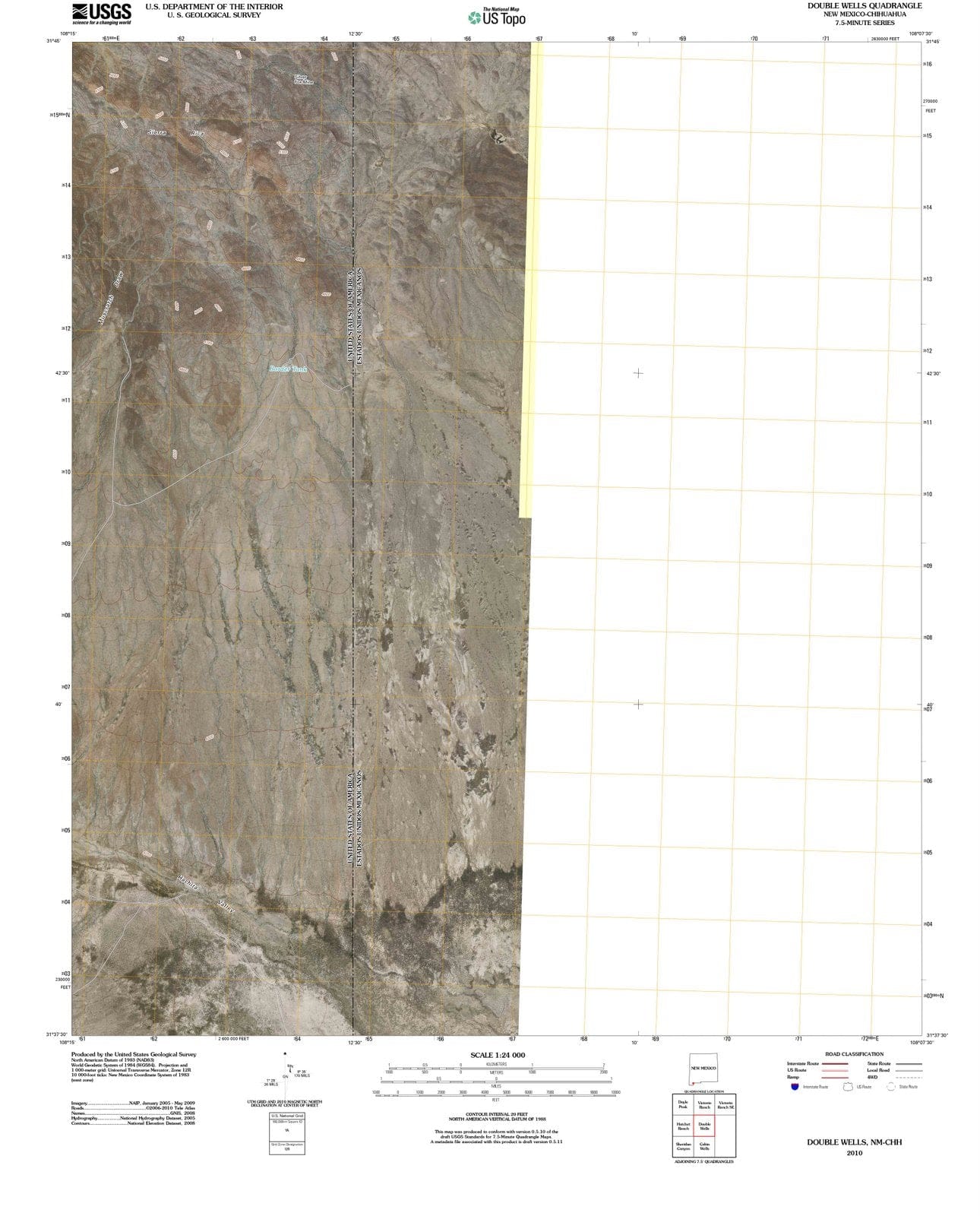 2010 Double Wells, NM - New Mexico - USGS Topographic Map