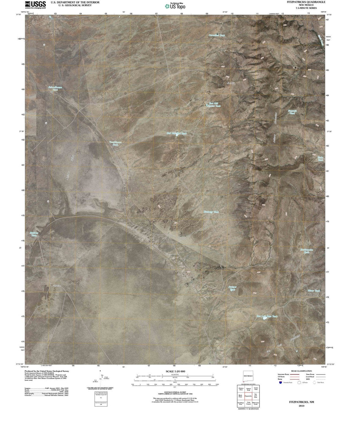 2010 Fitzpatricks, NM - New Mexico - USGS Topographic Map