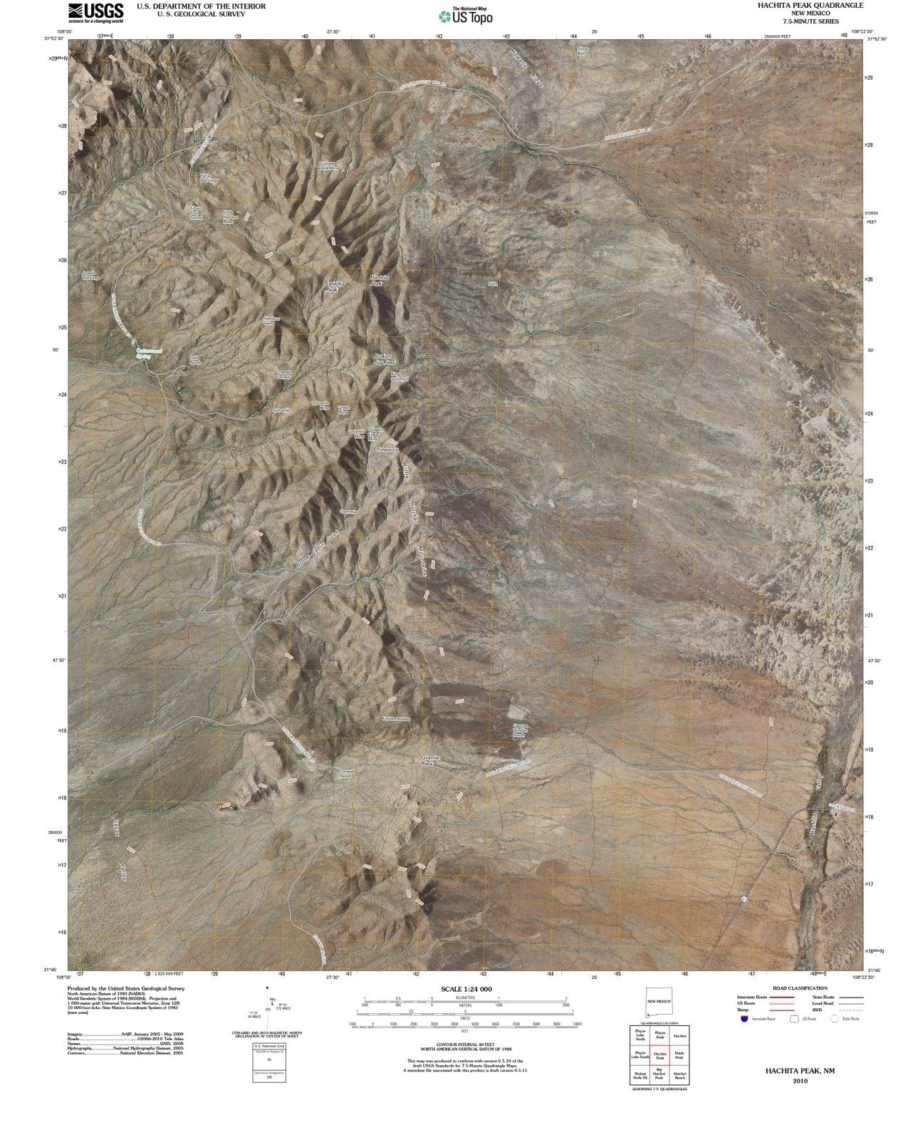2010 Hachita Peak, NM - New Mexico - USGS Topographic Map