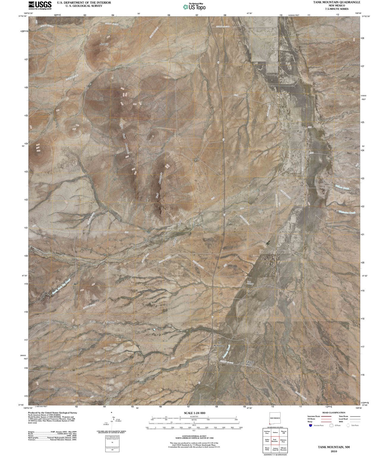 2010 Tank Mountain, NM - New Mexico - USGS Topographic Map