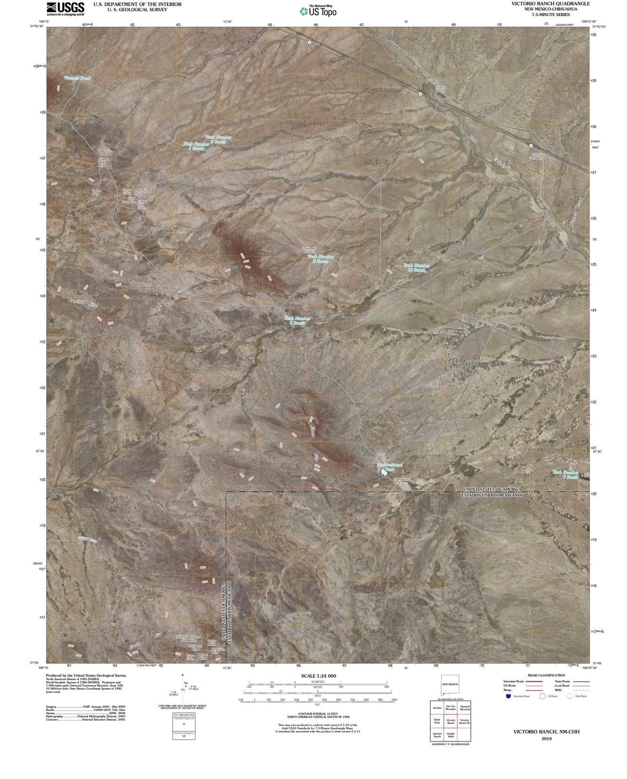 2010 Victorio Ranch, NM - New Mexico - USGS Topographic Map