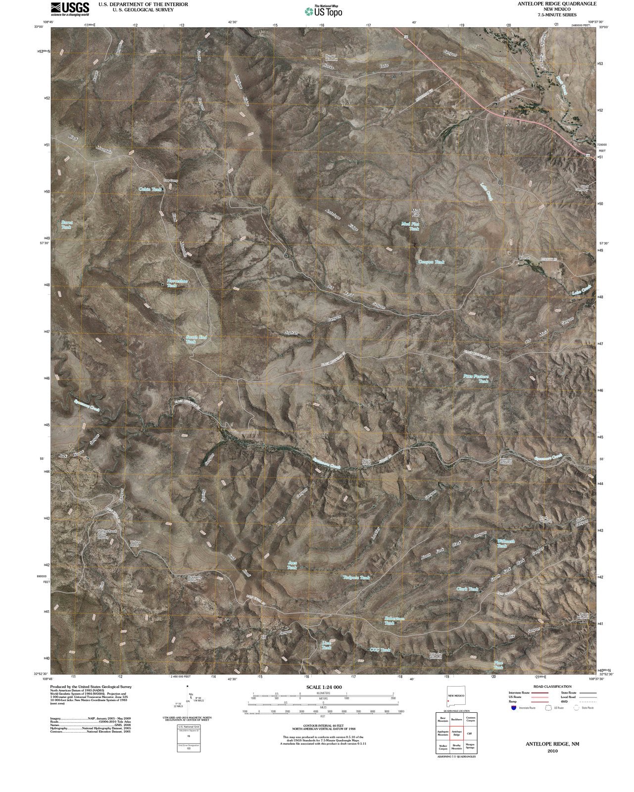 2010 Antelope Ridge, NM - New Mexico - USGS Topographic Map