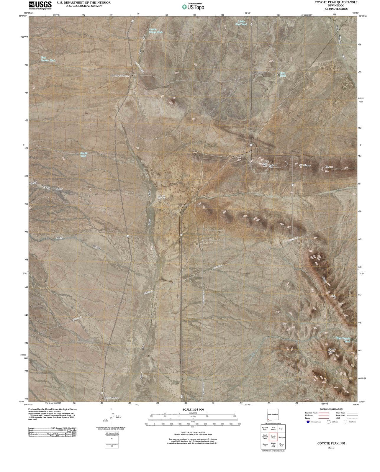 2010 Coyote Peak, NM - New Mexico - USGS Topographic Map