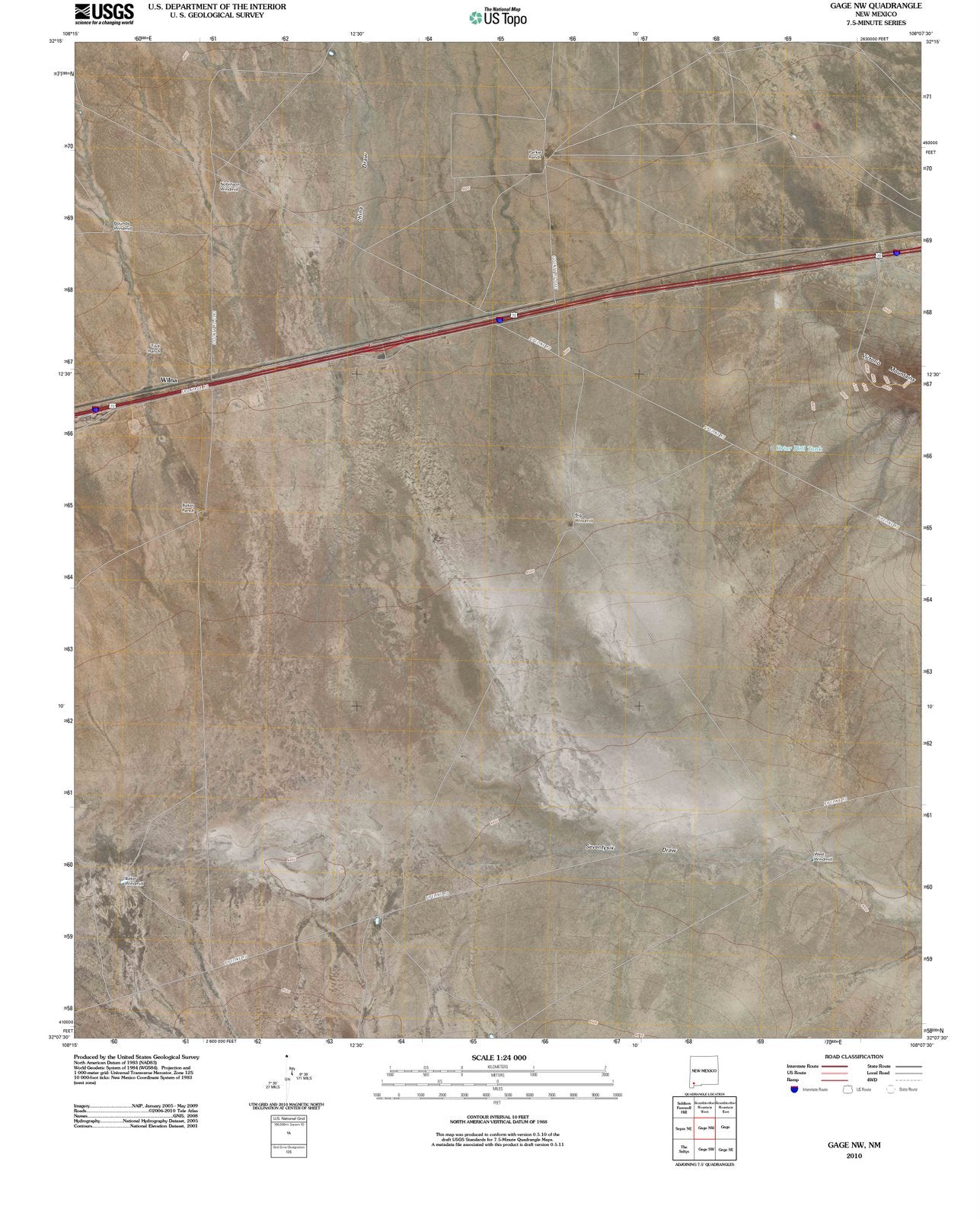2010 Gage, NM - New Mexico - USGS Topographic Map v2