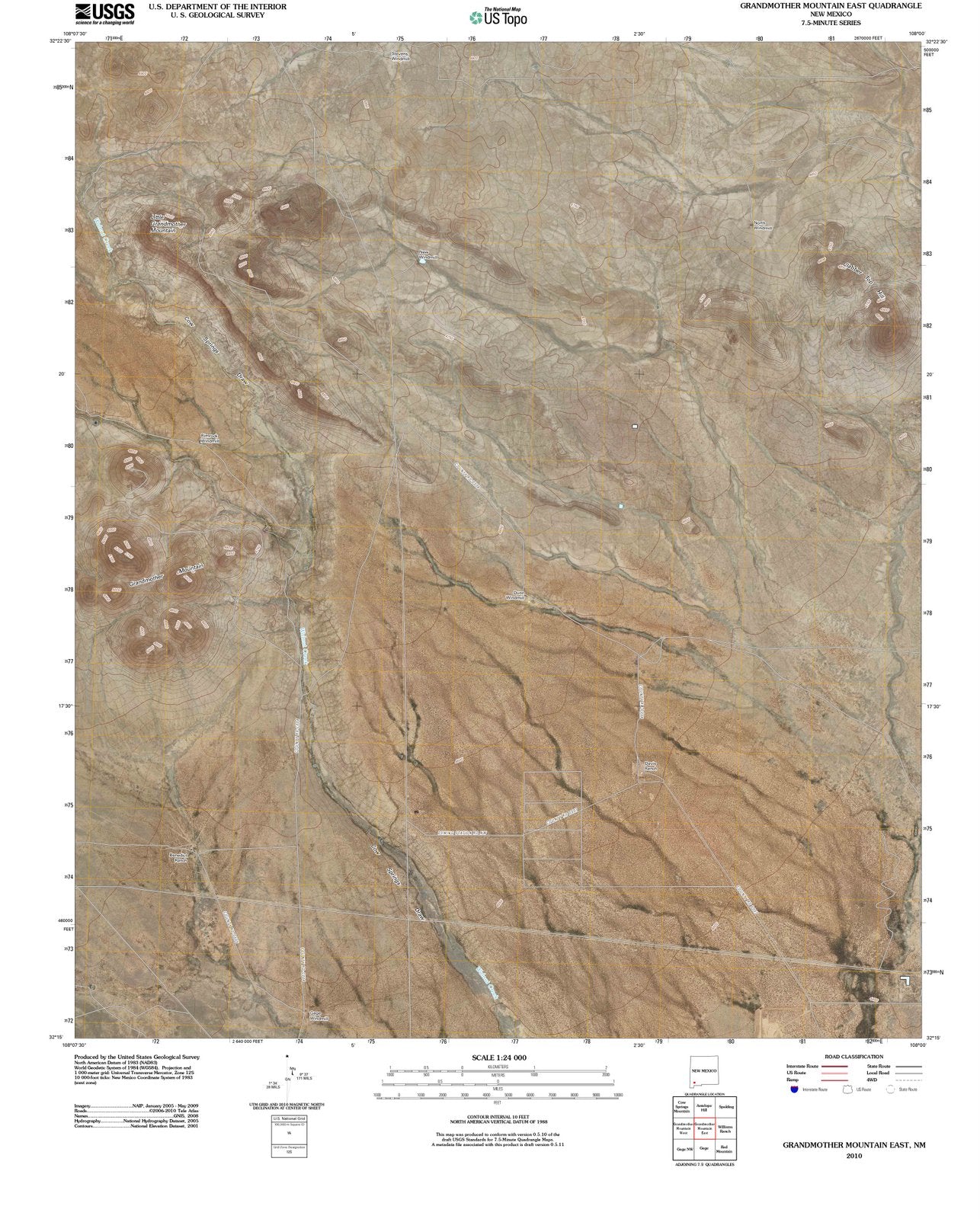 2010 Grandmother Mountain East, NM - New Mexico - USGS Topographic Map