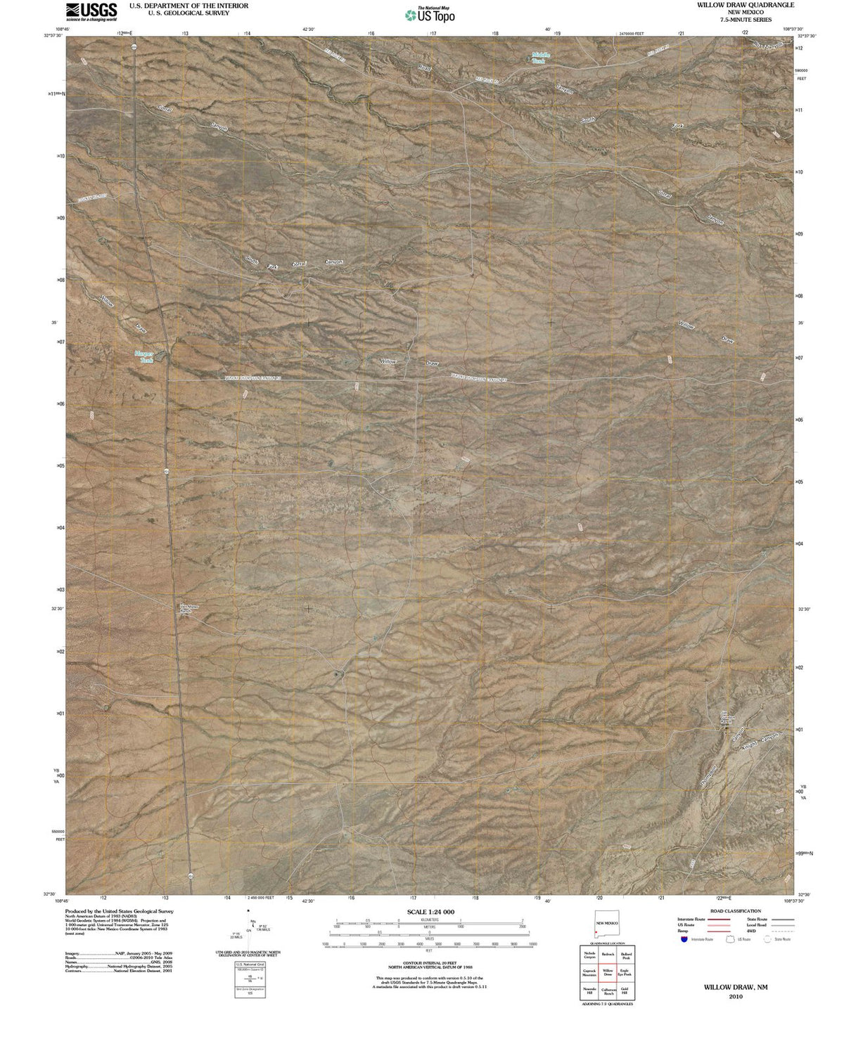 2010 Willowraw, NM - New Mexico - USGS Topographic Map