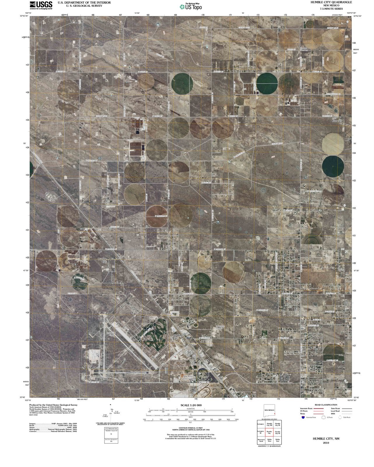 2010 Humble City, NM - New Mexico - USGS Topographic Map