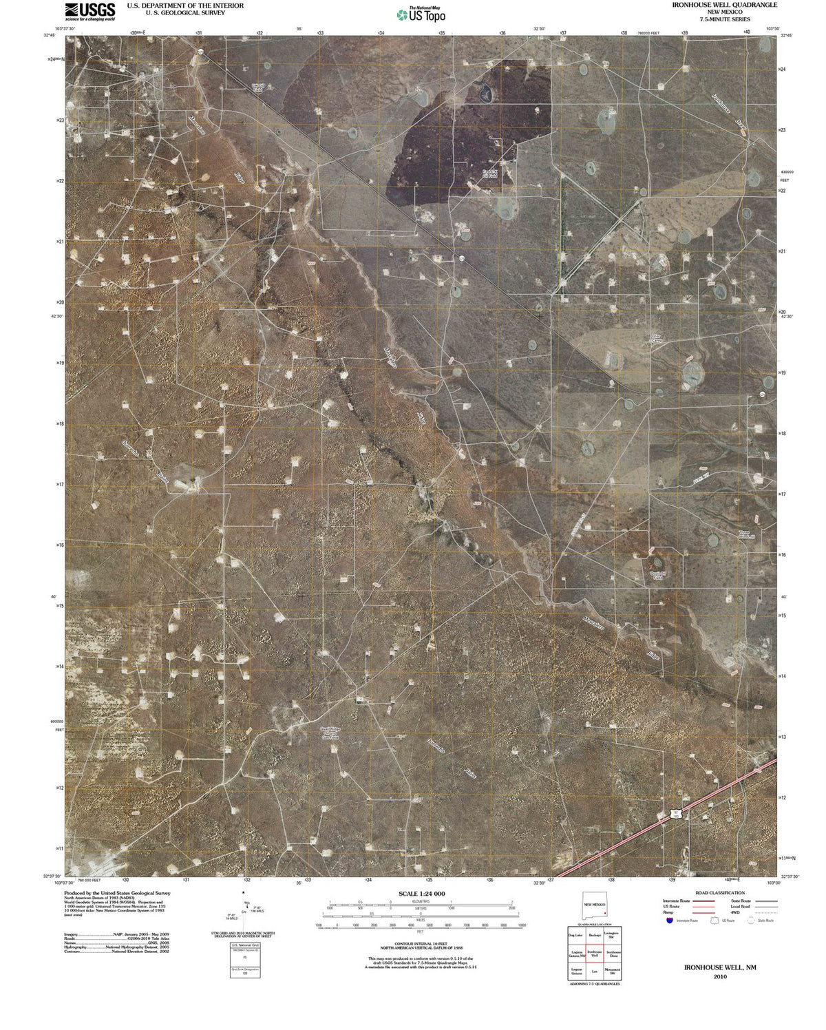 2010 Ironhouse Well, NM - New Mexico - USGS Topographic Map