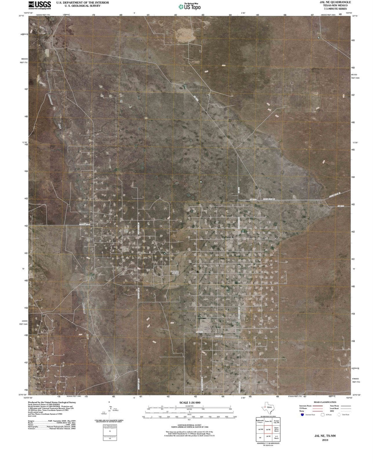 2010 Jal, TX - Texas - USGS Topographic Map