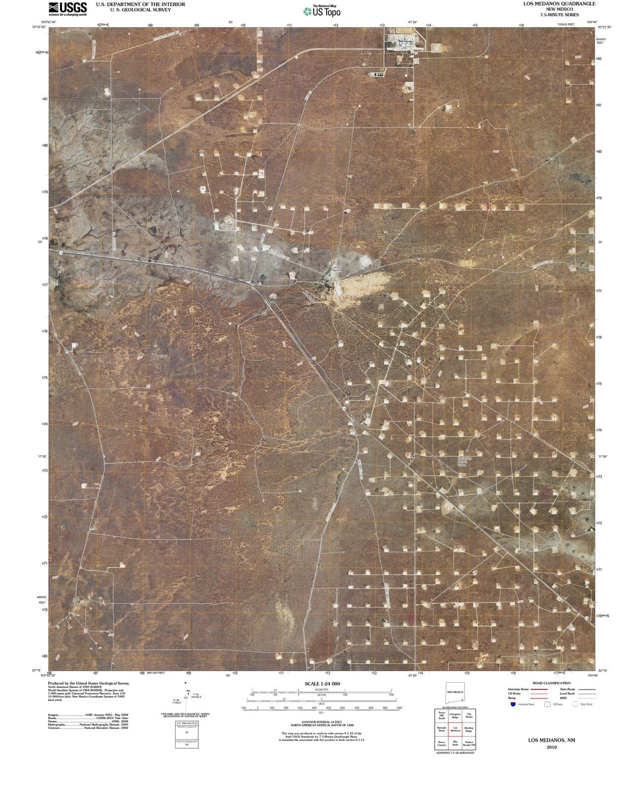 2010 Los Medanos, NM - New Mexico - USGS Topographic Map