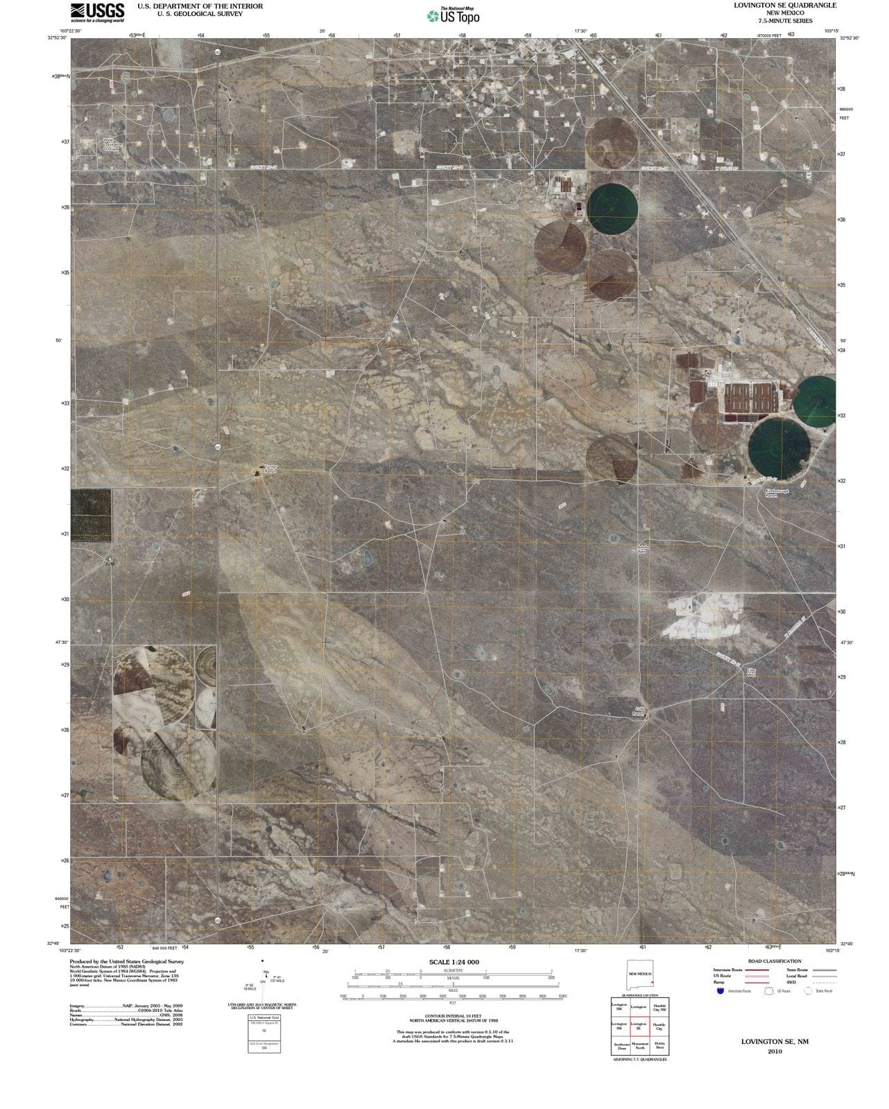 2010 Lovington, NM - New Mexico - USGS Topographic Map v2