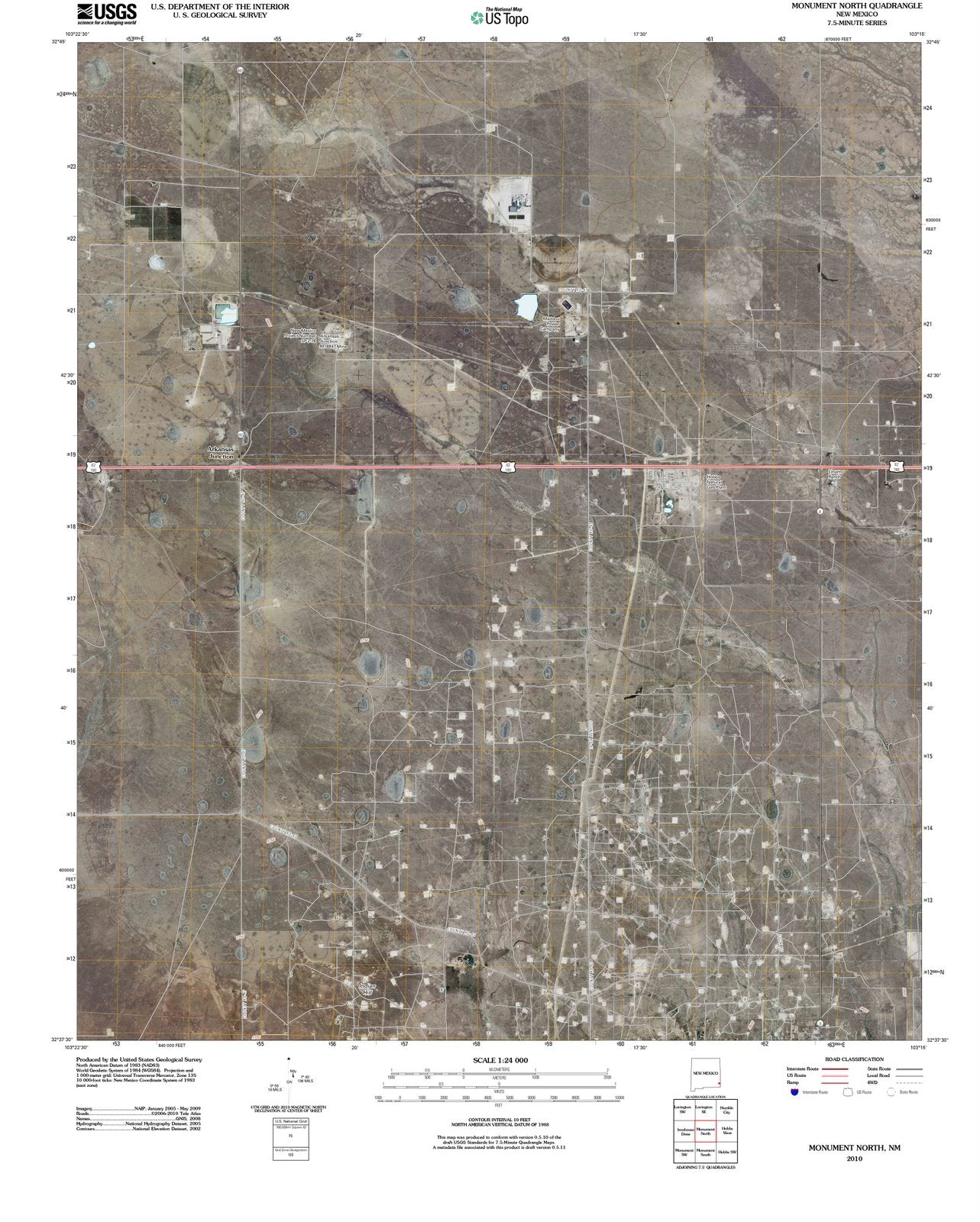 2010 Monument North, NM - New Mexico - USGS Topographic Map