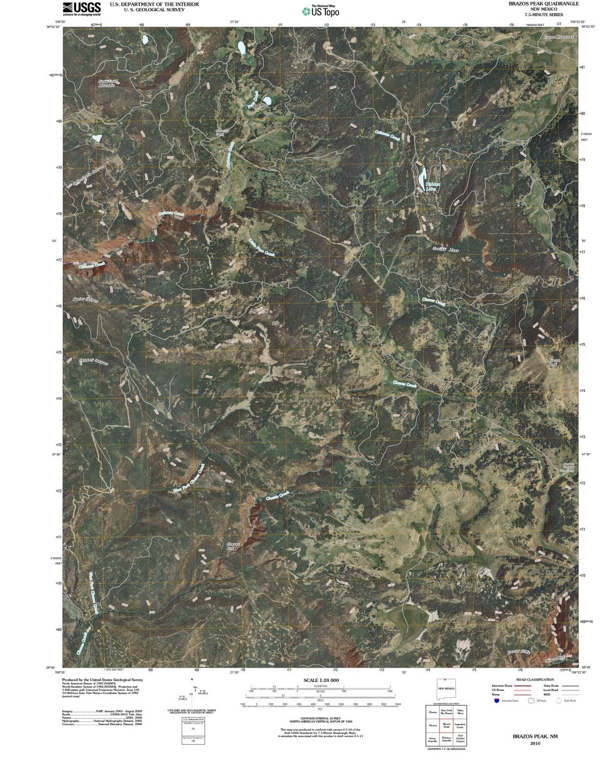 2010 Brazos Peak, NM - New Mexico - USGS Topographic Map