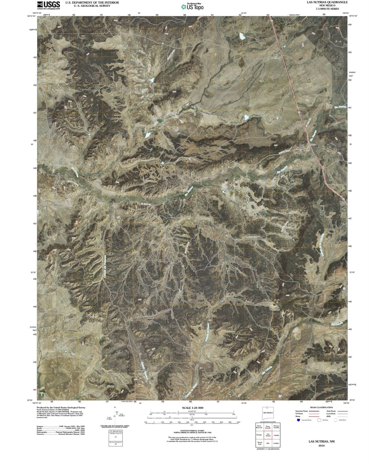 2010 Las Nutrias, NM - New Mexico - USGS Topographic Map
