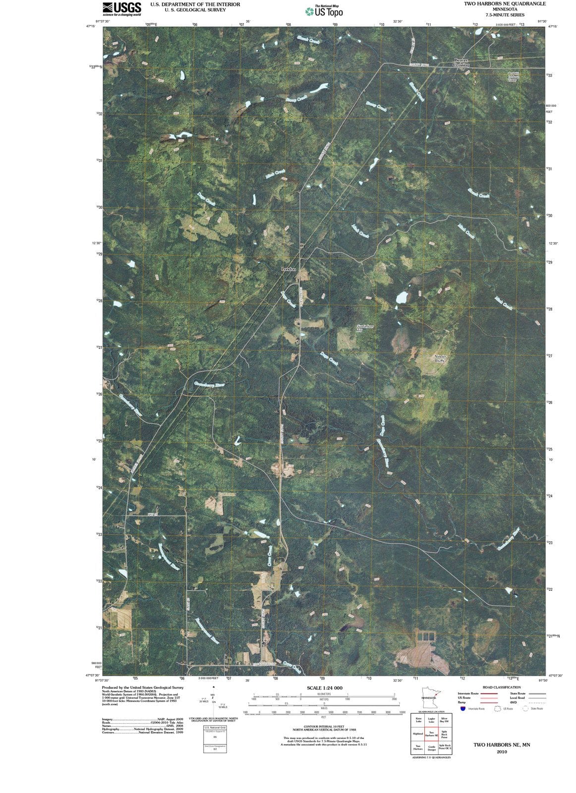 2010 Two Harbors, MN - Minnesota - USGS Topographic Map v2