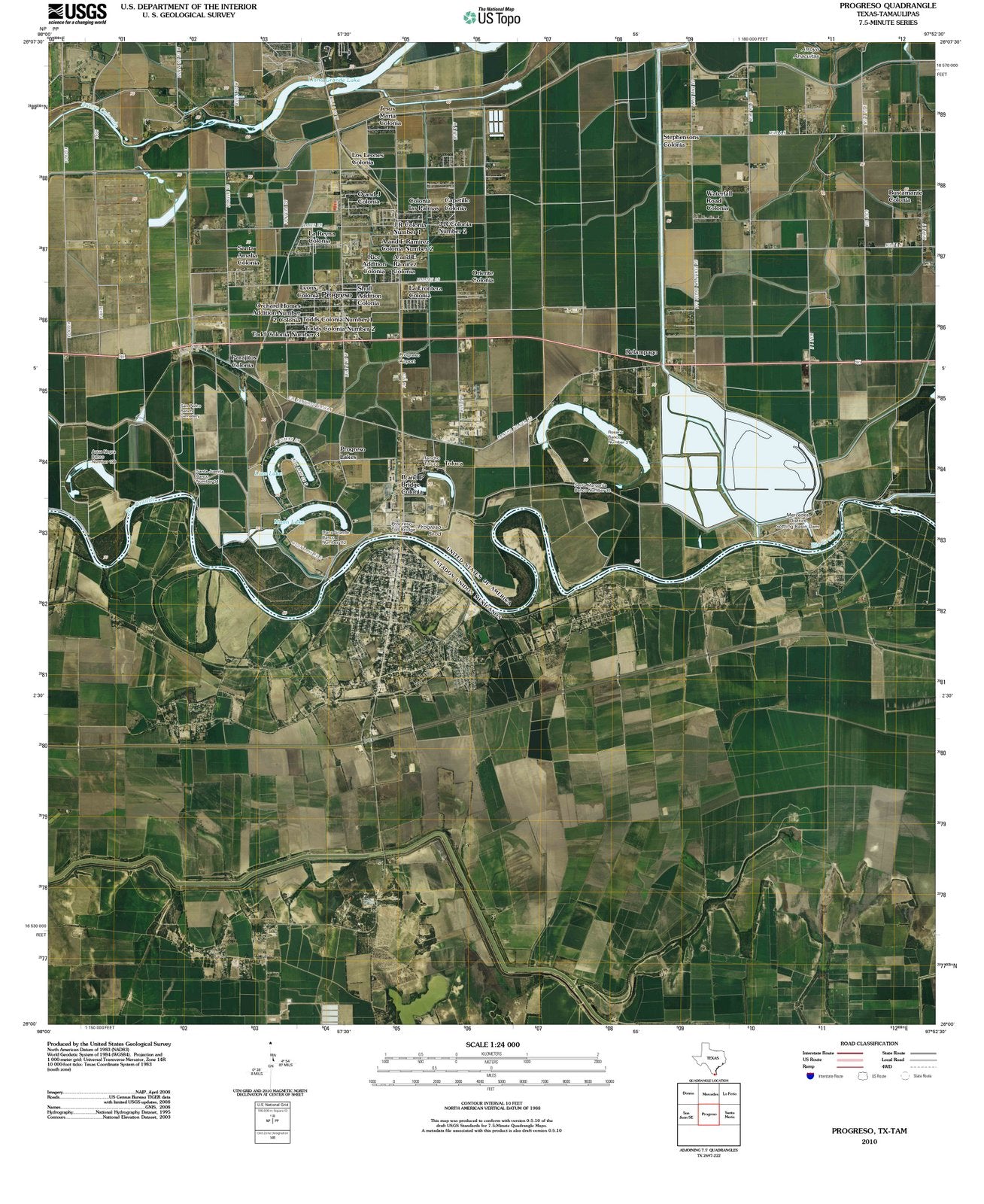 2010 Progreso, TX - Texas - USGS Topographic Map