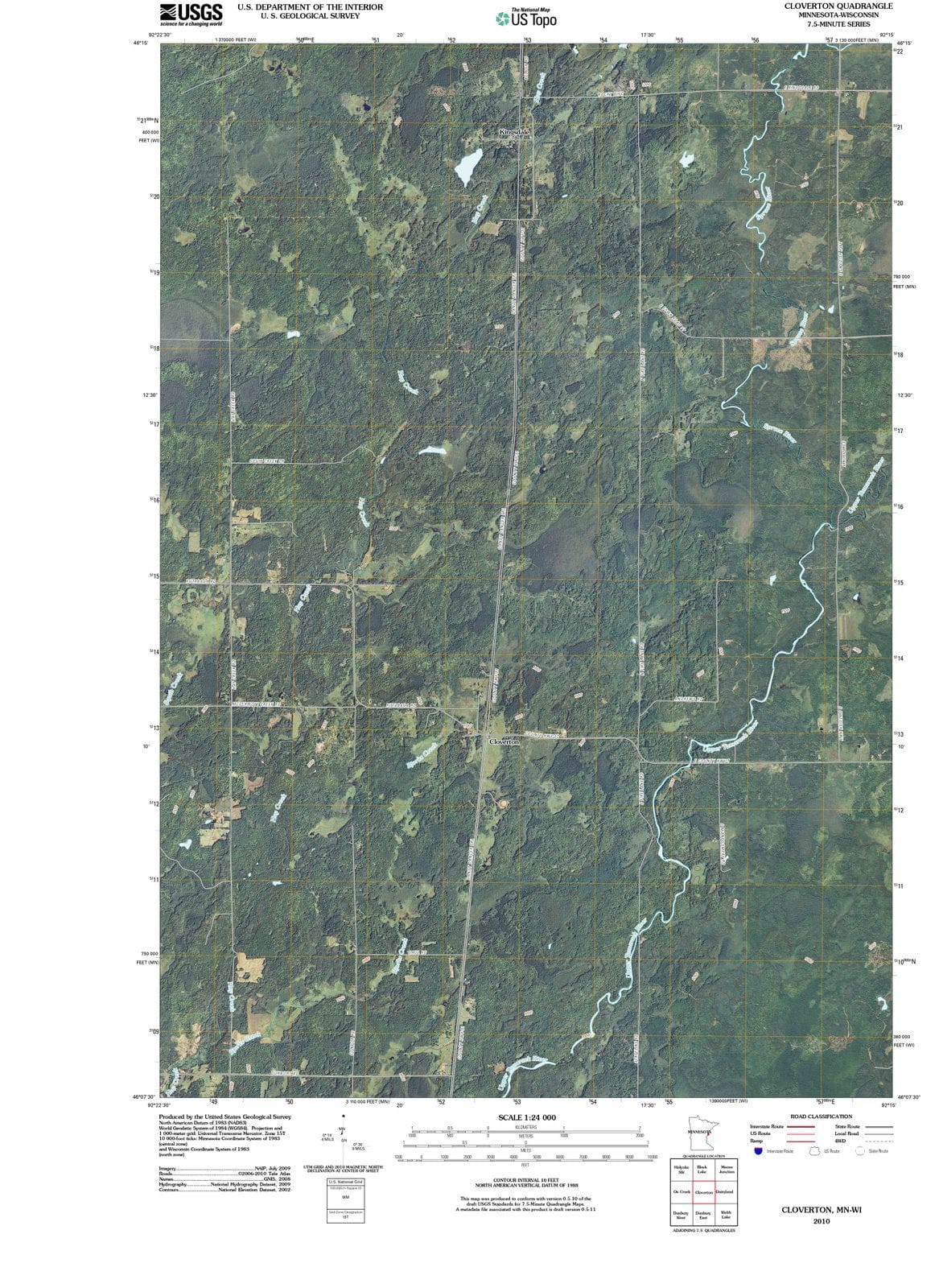 2010 Cloverton, MN - Minnesota - USGS Topographic Map
