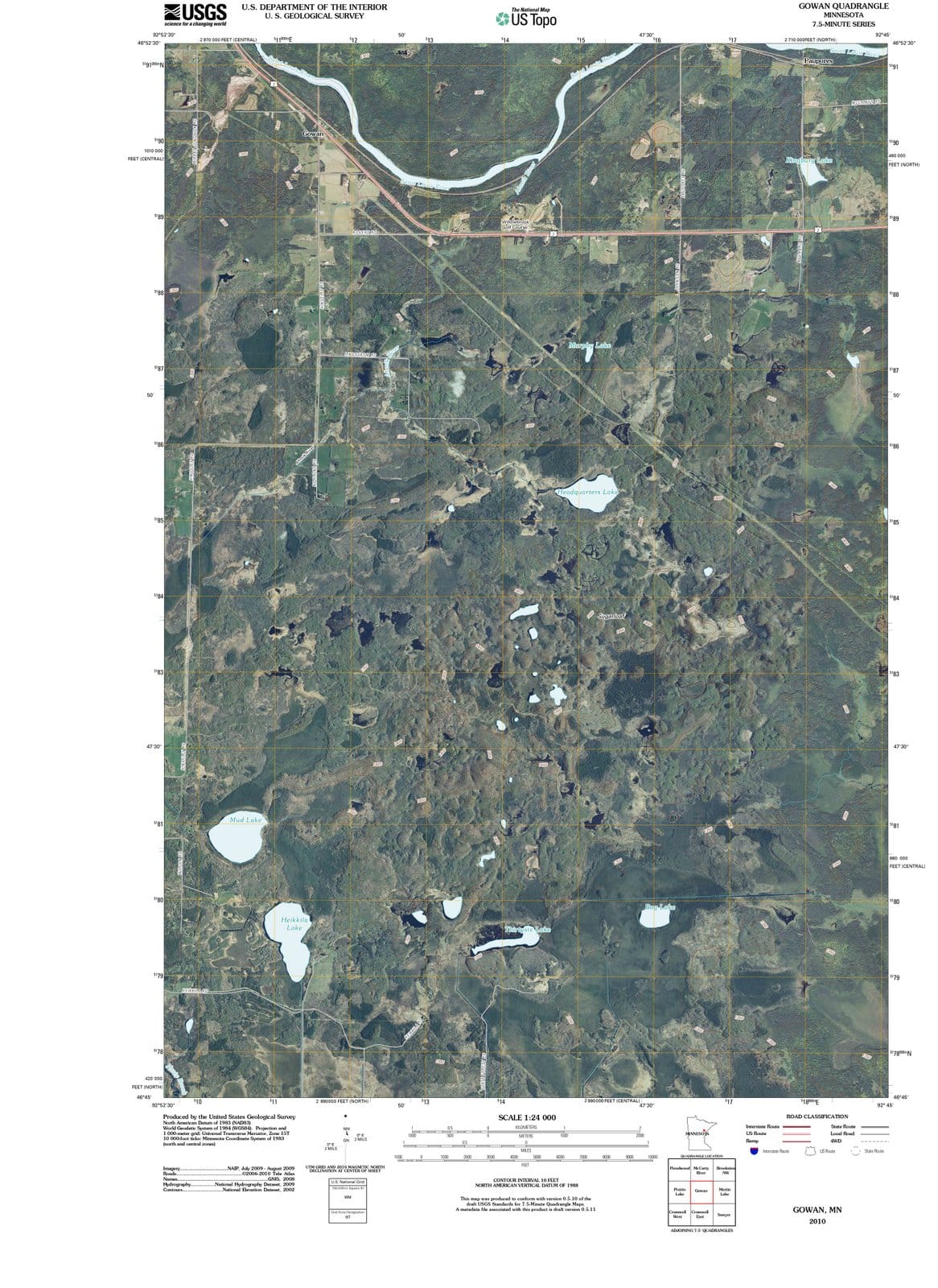 2010 Gowan, MN - Minnesota - USGS Topographic Map