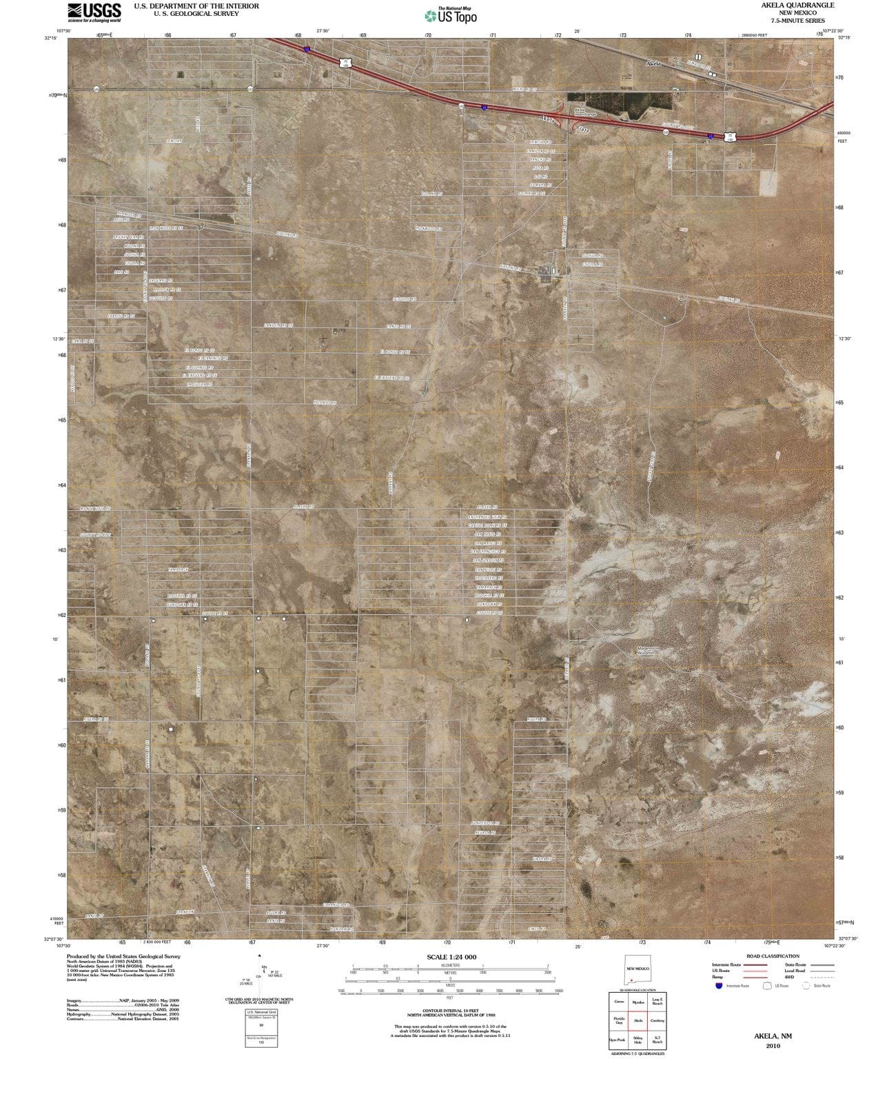 2010 Akela, NM - New Mexico - USGS Topographic Map