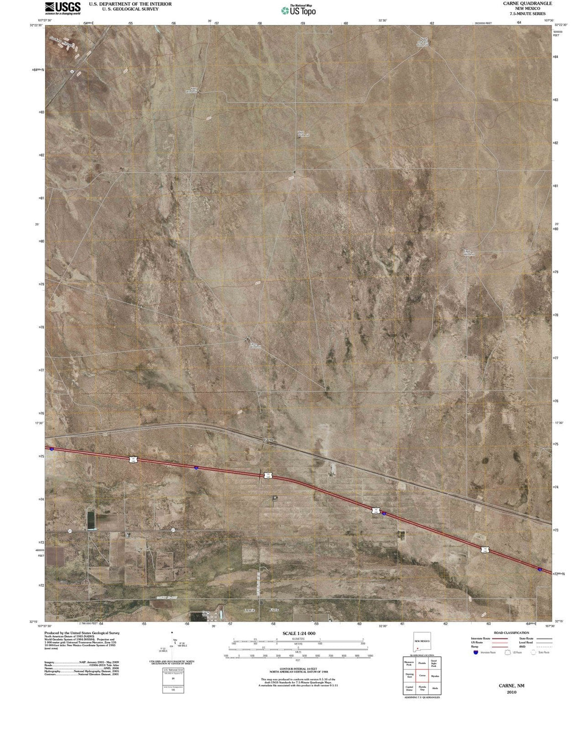 2010 Carne, NM - New Mexico - USGS Topographic Map