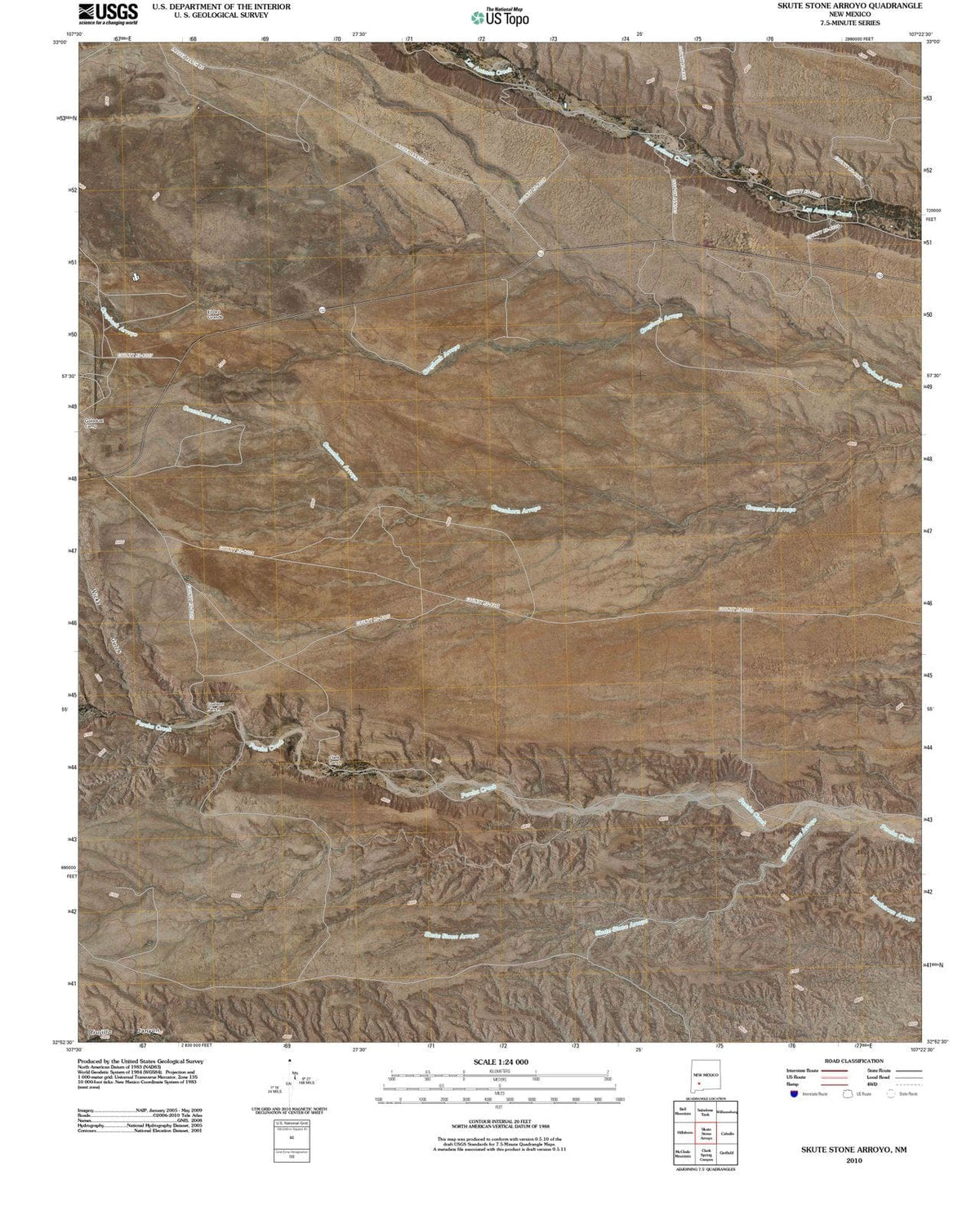 2010 Skute Stone Arroyo, NM - New Mexico - USGS Topographic Map
