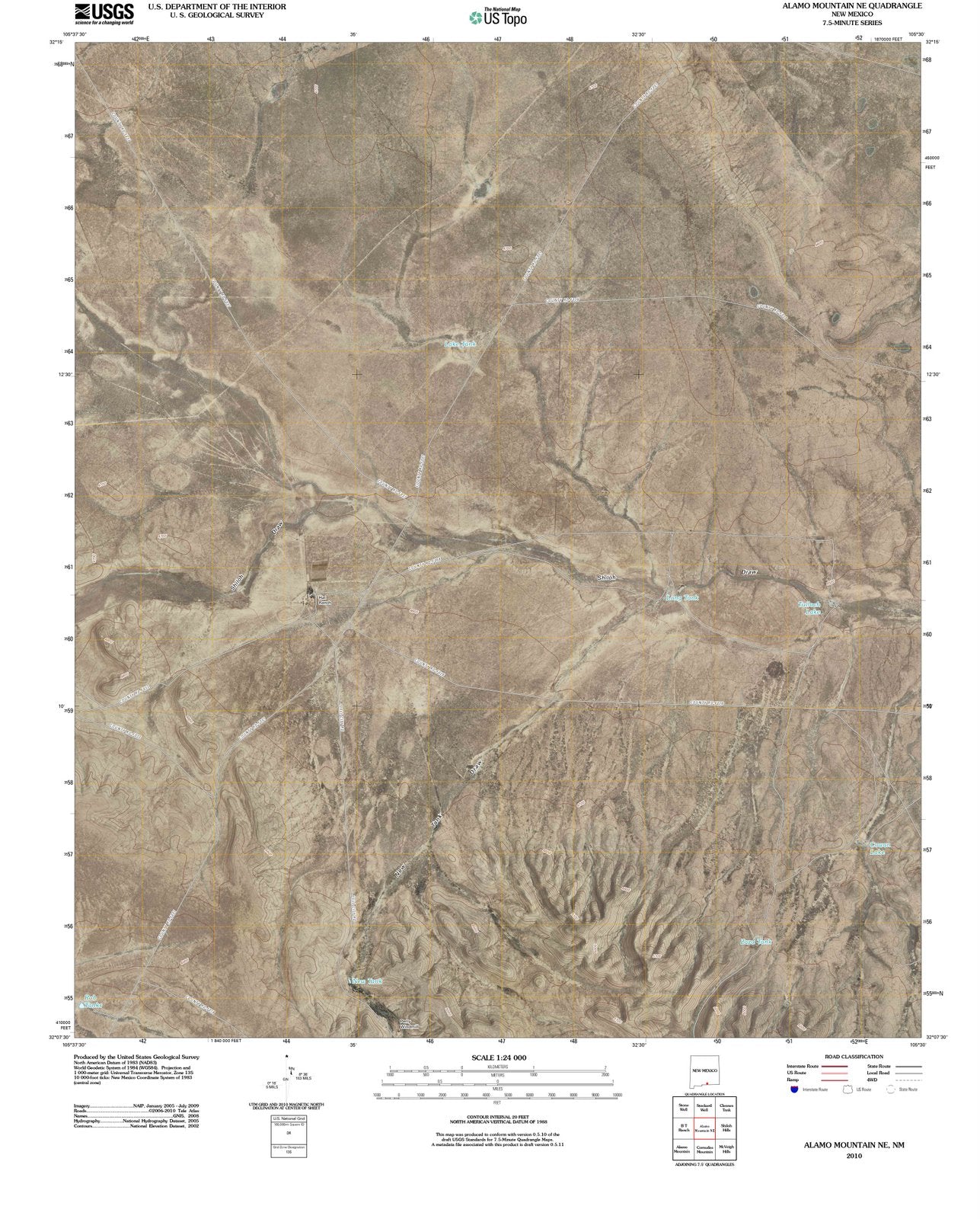 2010 Alamo Mountain, NM - New Mexico - USGS Topographic Map v2